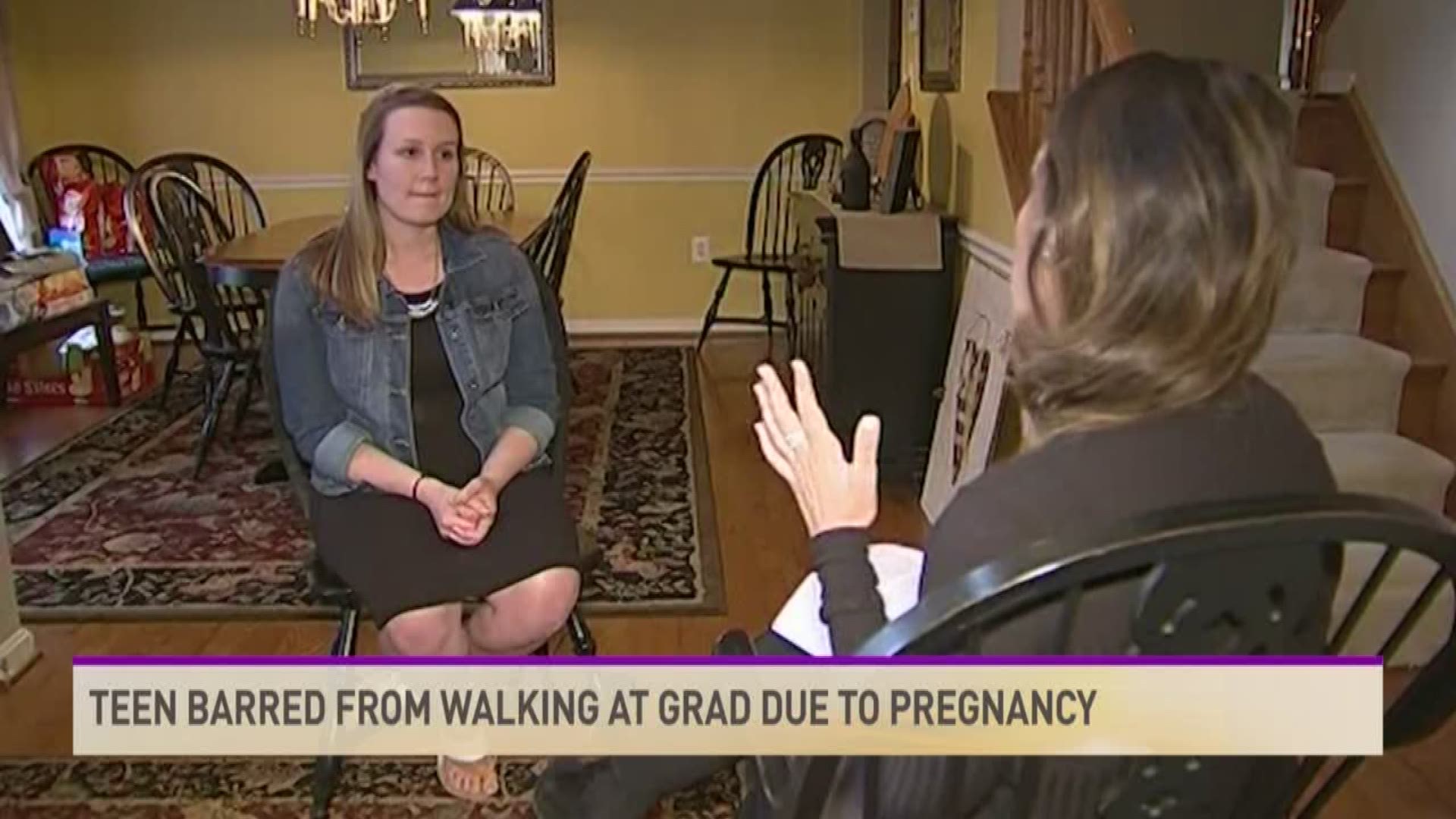 A pregnant teen says she is being denied the chance to walk at her graduation.