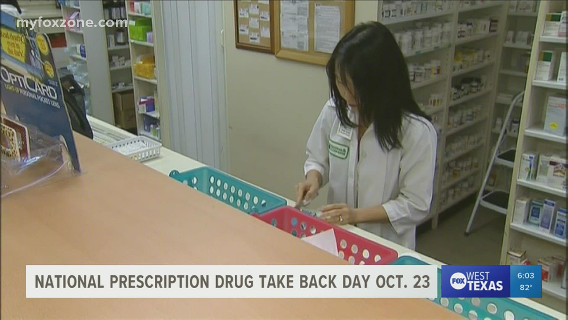 National Prescription Take Back Day is Oct. 23, and dedicated to remind the community to clean out cabinets and safely dispose of any old or unused medications.