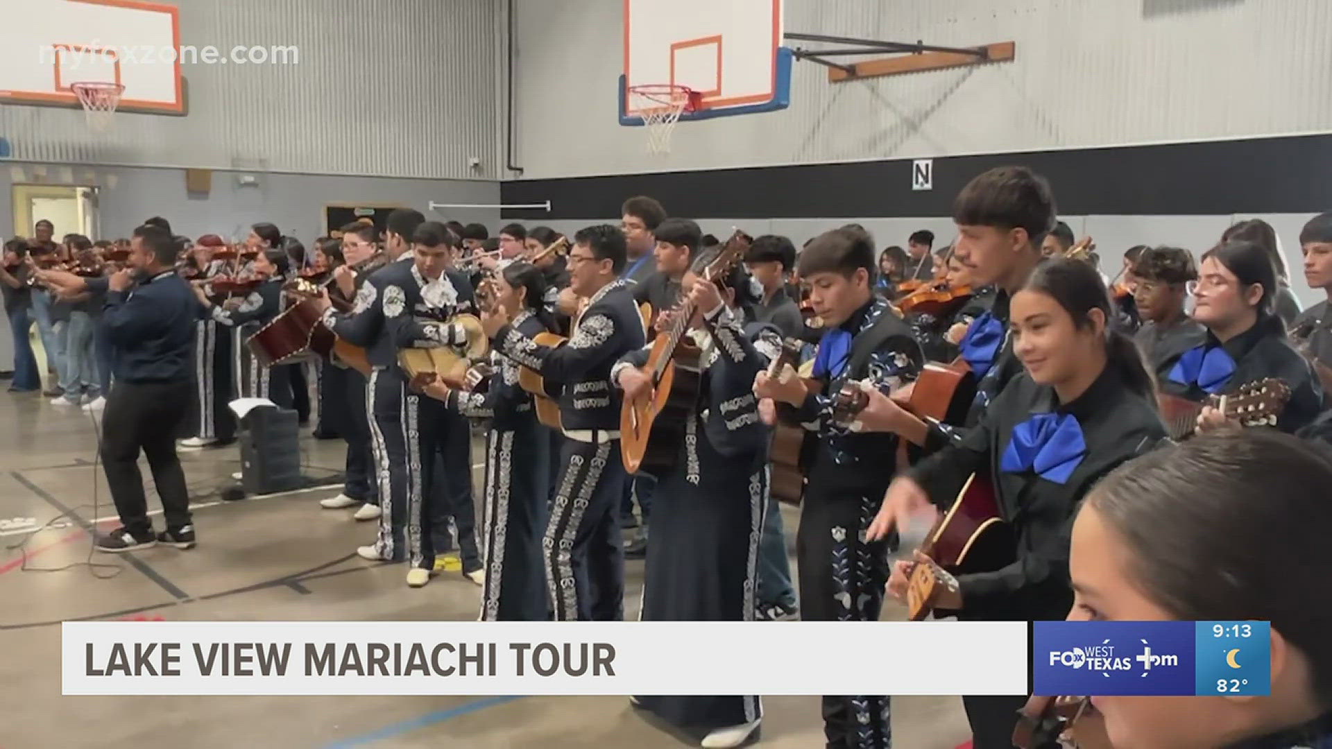 The combined mariachi band visited San Angelo ISD feeder schools to show incoming middle schoolers all about the program.