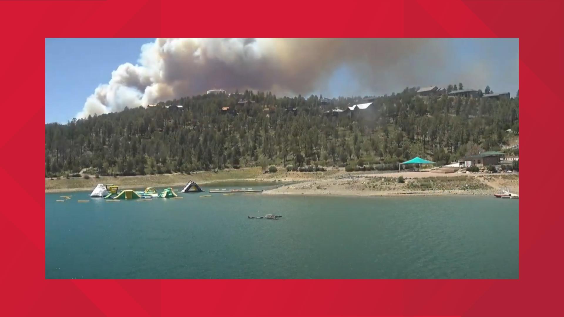 EarthCam captured the South Fork Fire from three separate camera angles, documenting the blaze as it covered approximately 8.2 square miles by Monday night.