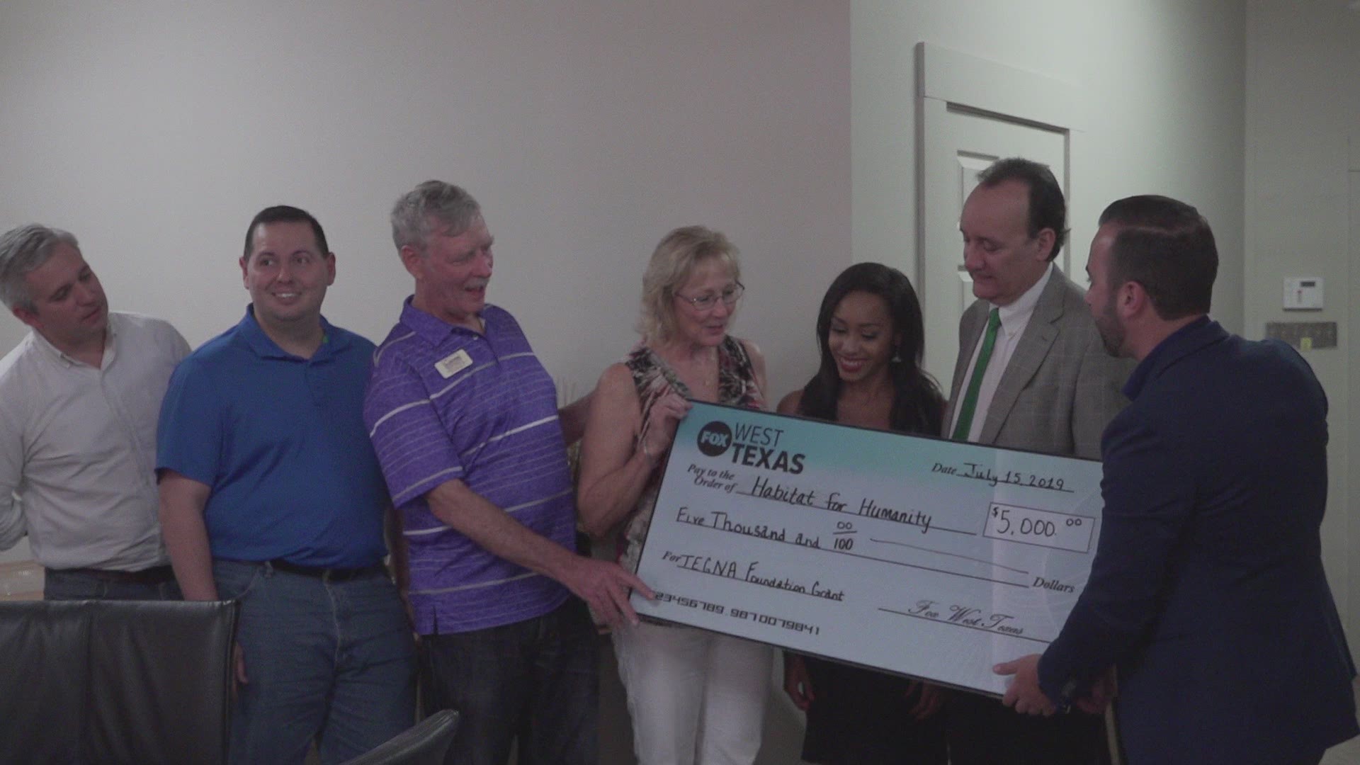 FOX West Texas donated $5,000 to Habitat for Humanity in San Angelo to help build homes for families in need.