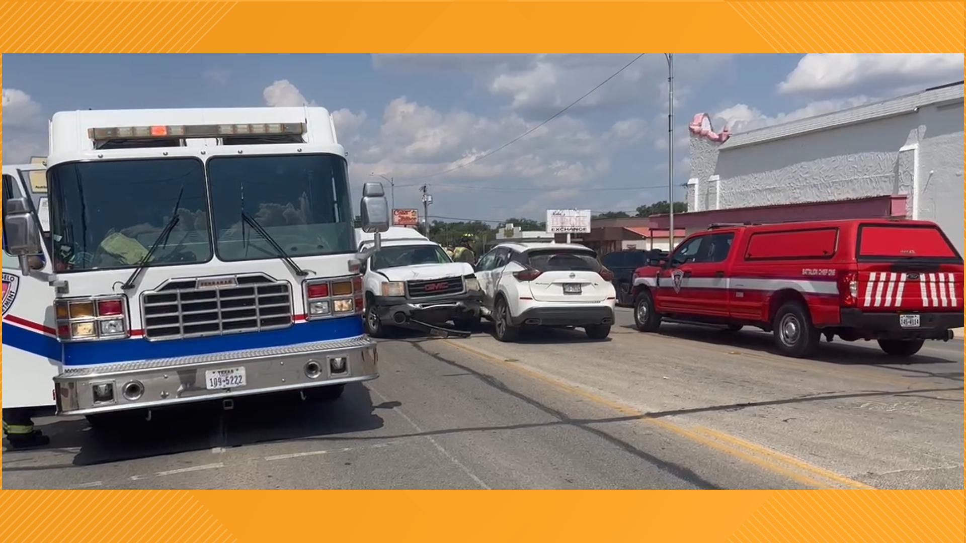 The driver of an SUV was taken to the hospital after a crash near the Shipping Point on West Beauregard Avenue.