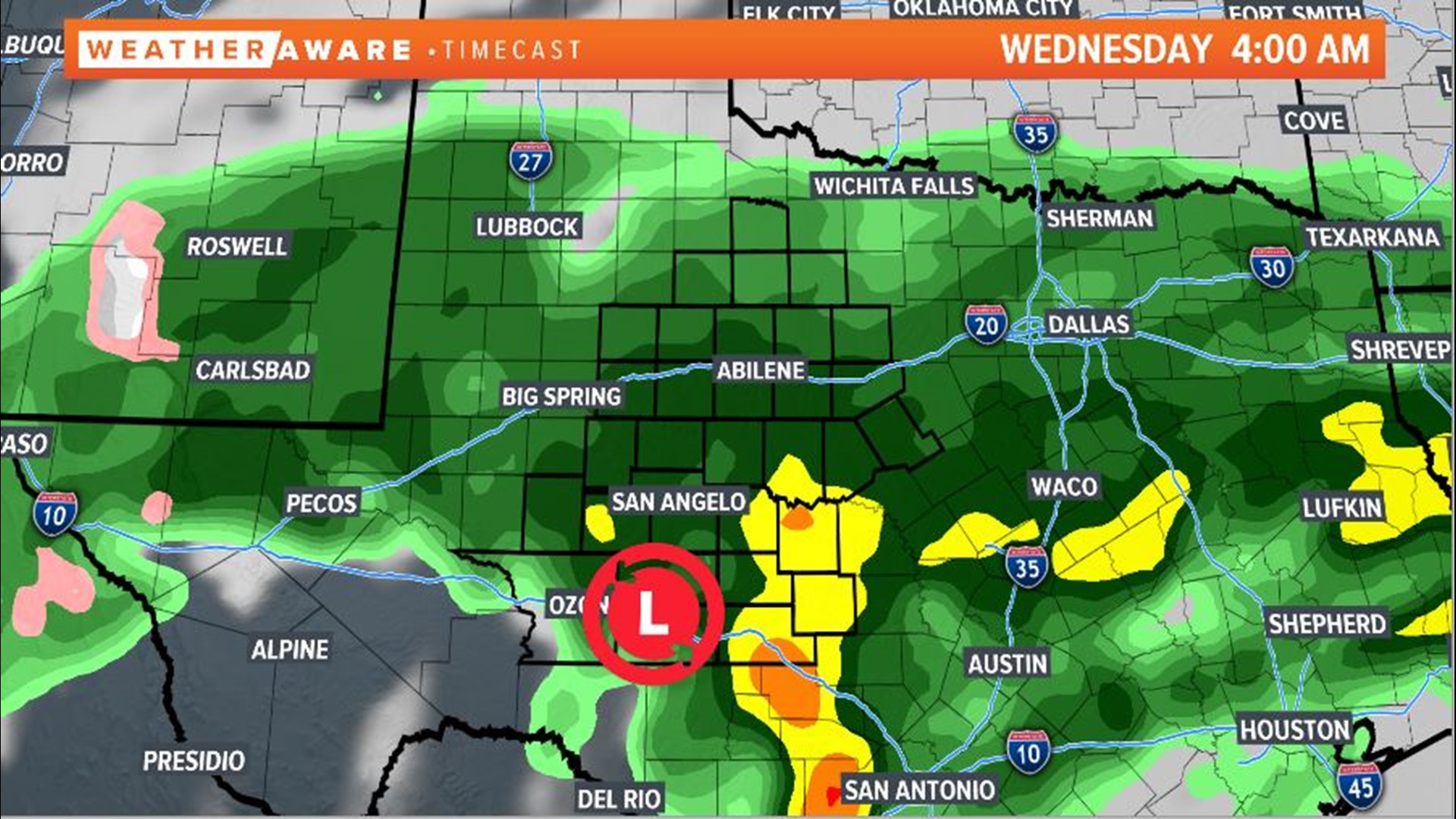 Soaking West Texas rainfall expected Tuesday and Wednesday