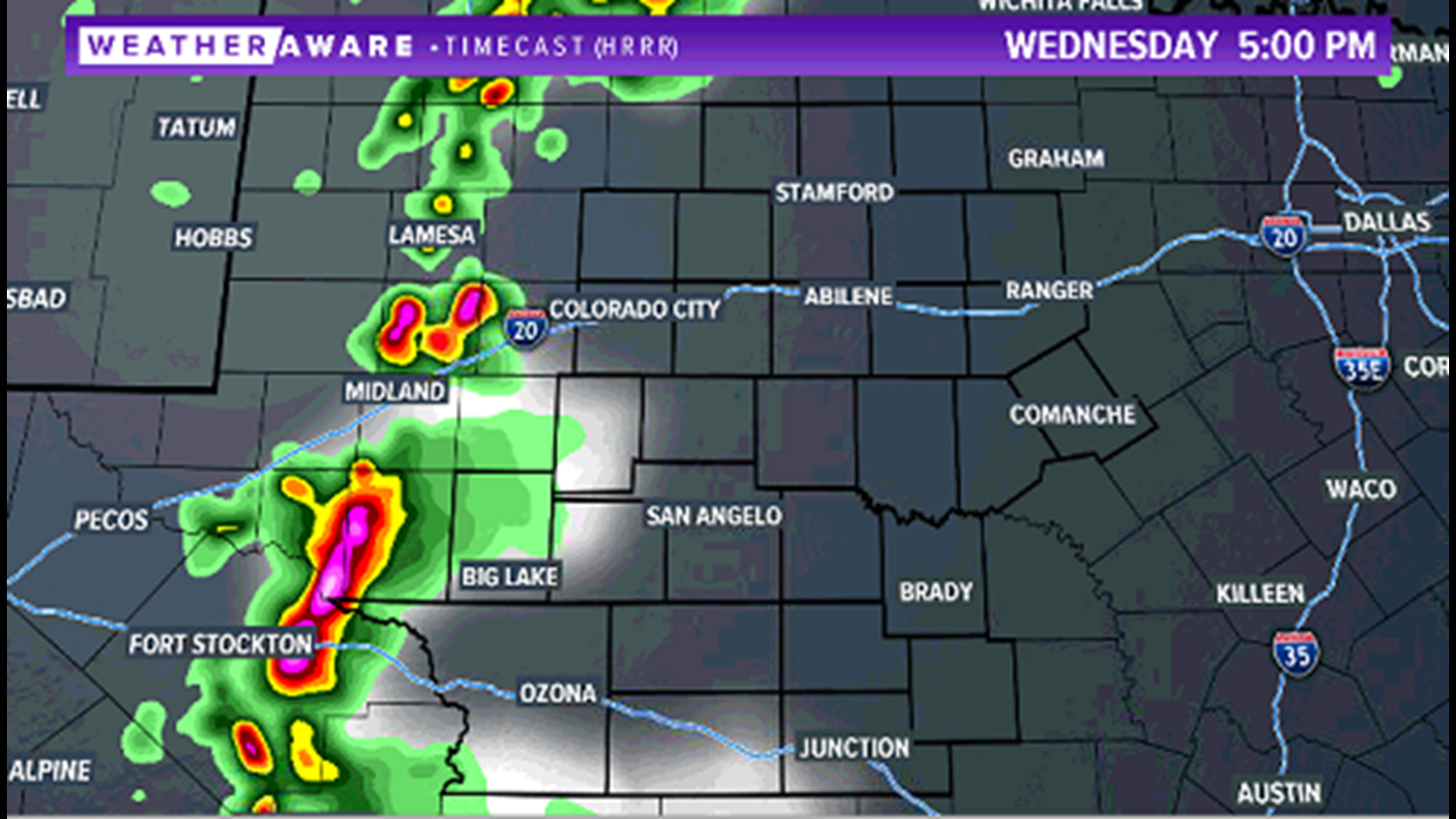 Strong to severe storms will form in West Texas Wednesday evening ...