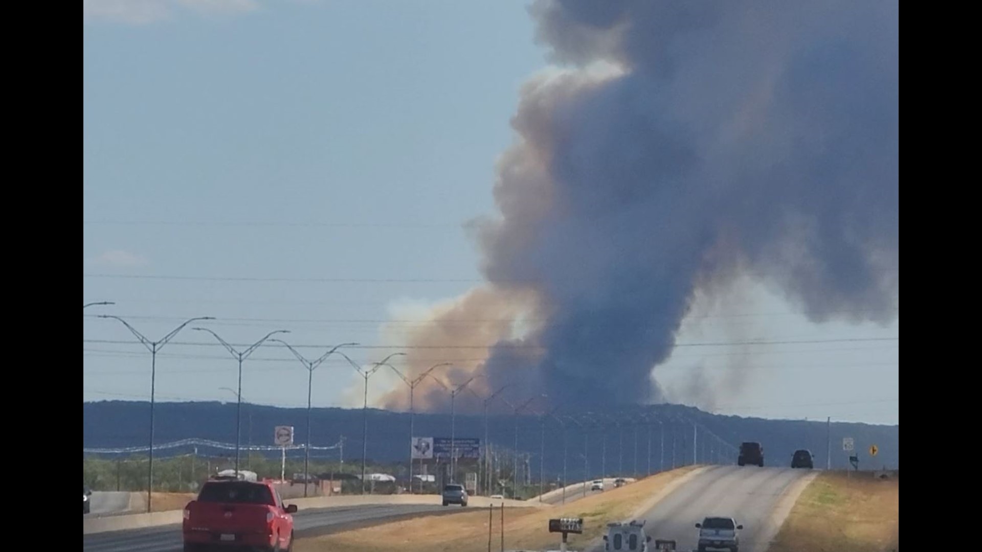 A fire on Highway 83/84 just south of Abilene.