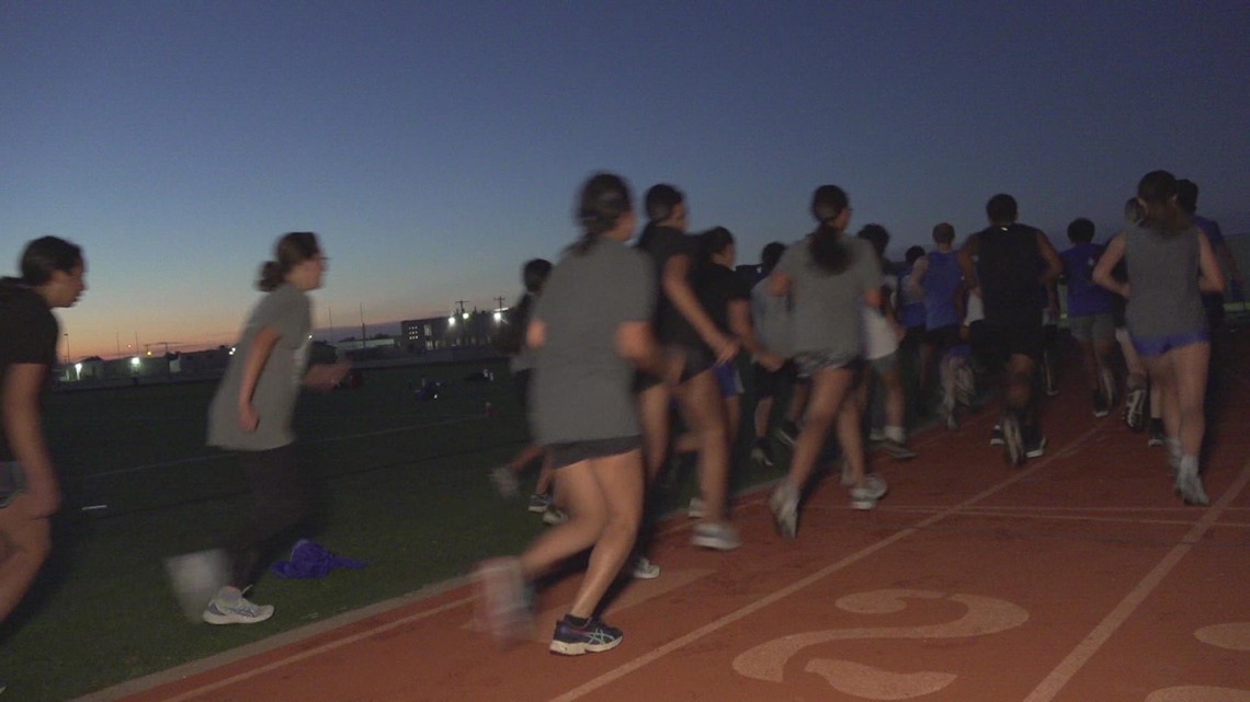 Lake View cross country team putting in the work when no one watches