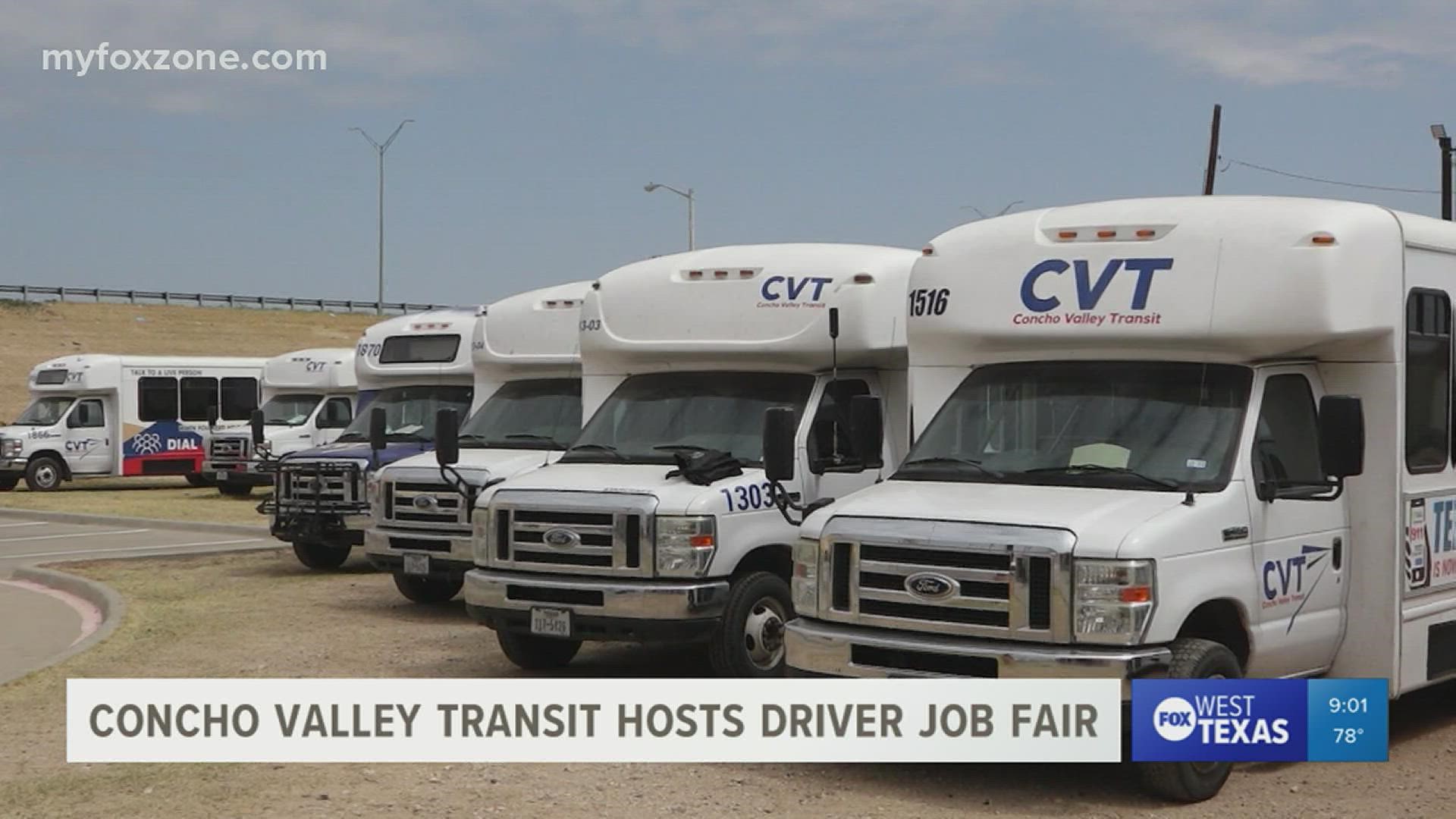 Concho Valley Transit has been affected by a driver shortage since the start of the COVID-19 pandemic. A job fair will be held Tuesday to try to fill those gaps.