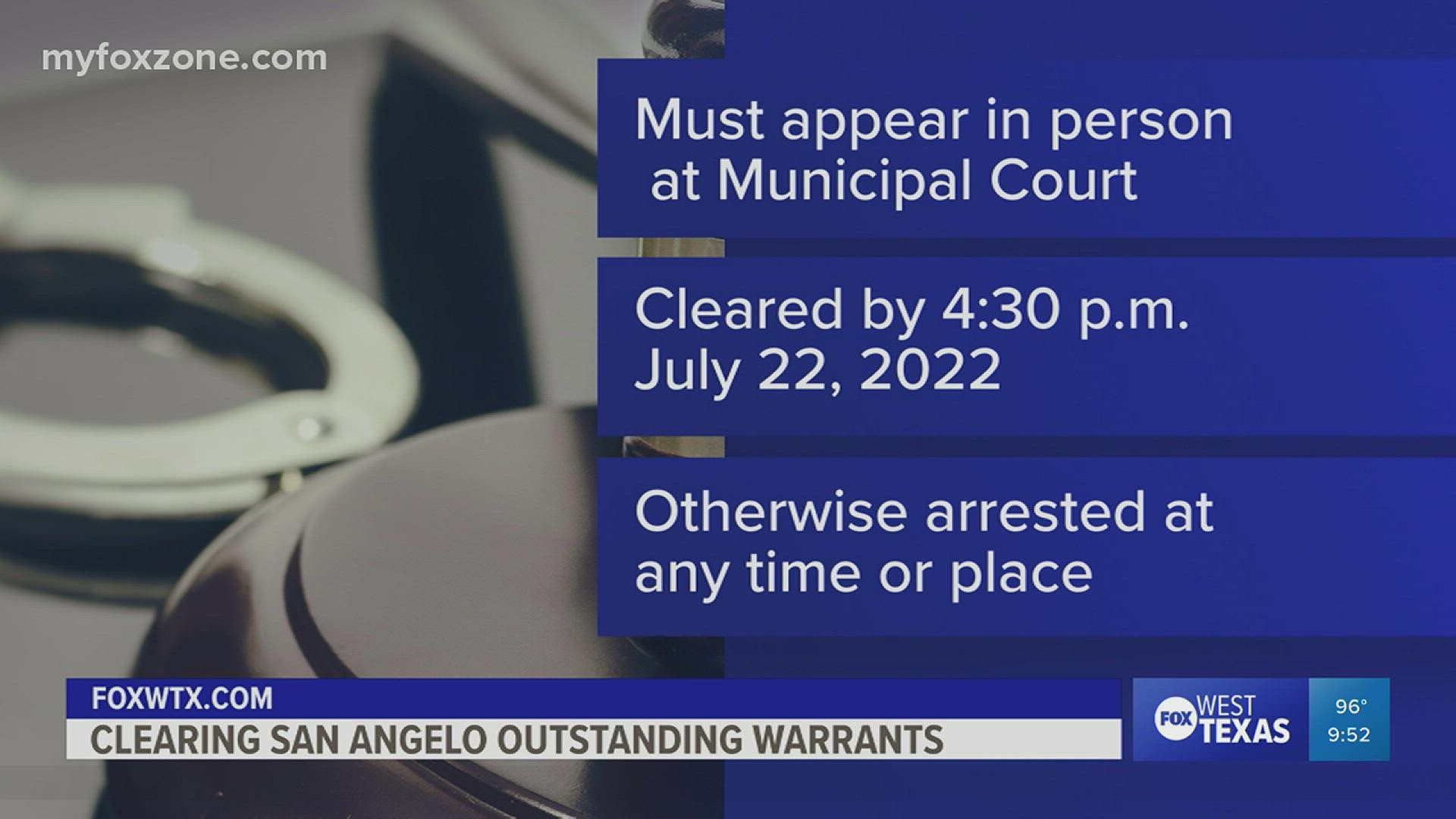 Got warrants? San Angelo Municipal Court is giving you a chance to take