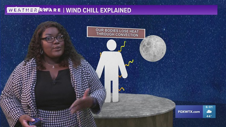 Meteorologist Symone Thomas gives an explanation on wind chill