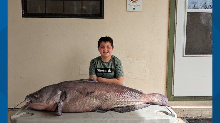 Junior record for blue catfish catch smashed by 9-year-old