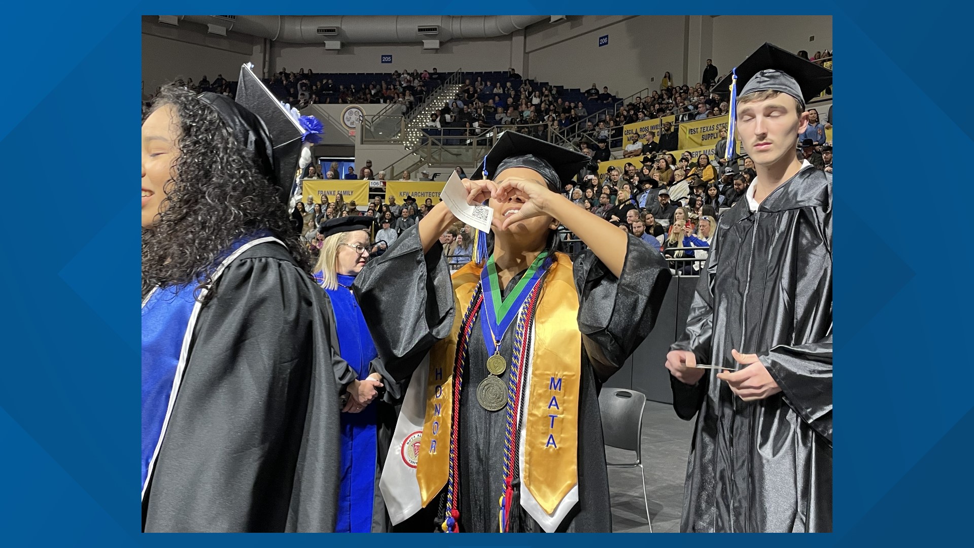 Graduates walk the stage at Angelo State University commencement