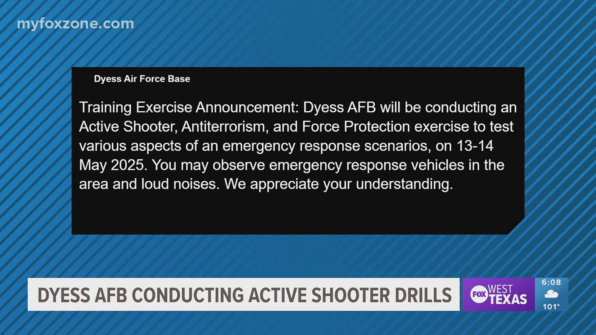 If you heard loud noises or saw emergency vehicles near the Abilene’s Dyess Air Force Base, there’s no cause for alarm.