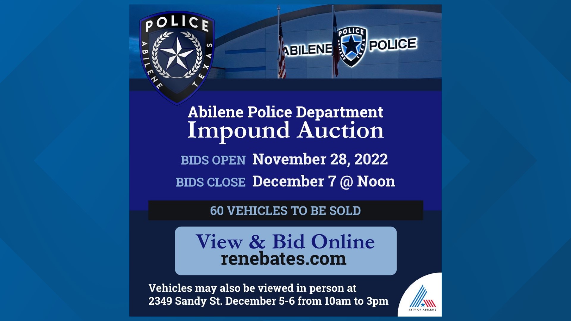 Abilene Police impound auction begins Monday | myfoxzone.com