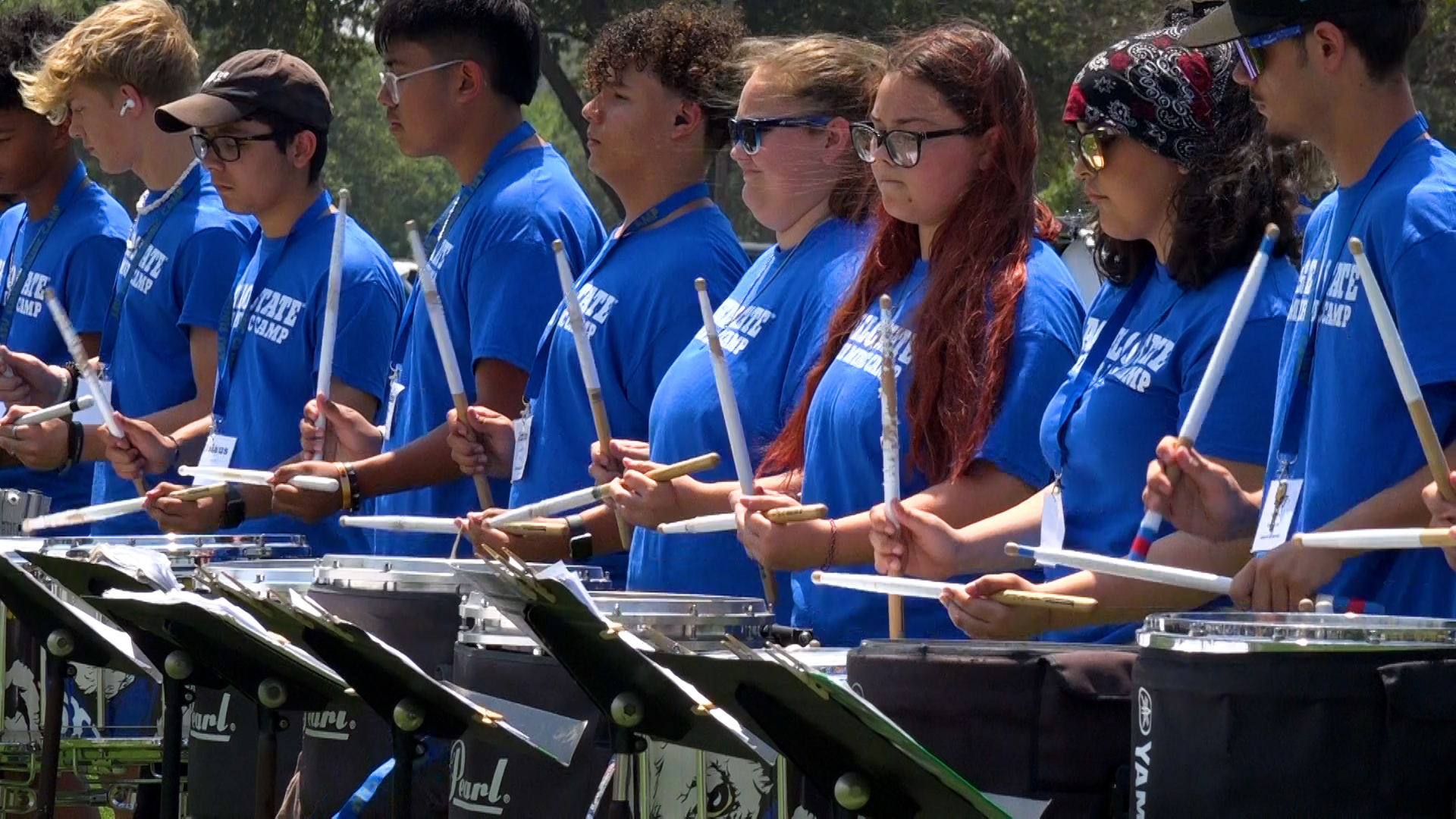 The camp's percussion groups thumped their way into the spotlight last week.