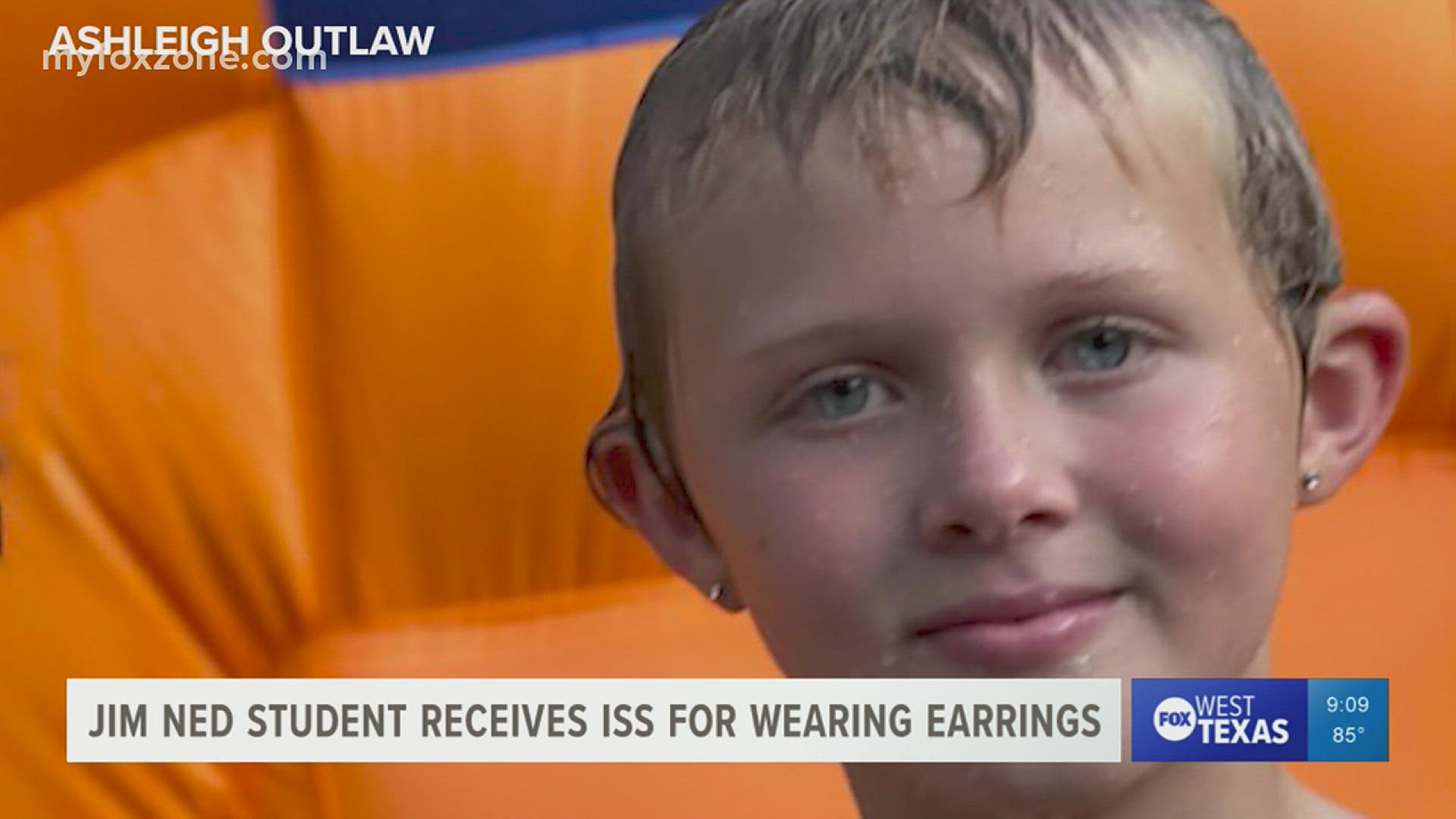 Ryan Outlaw was sent to in-school suspension after he was asked to take out clear spacers in his piercings. His parents are working for a more inclusive dress code.