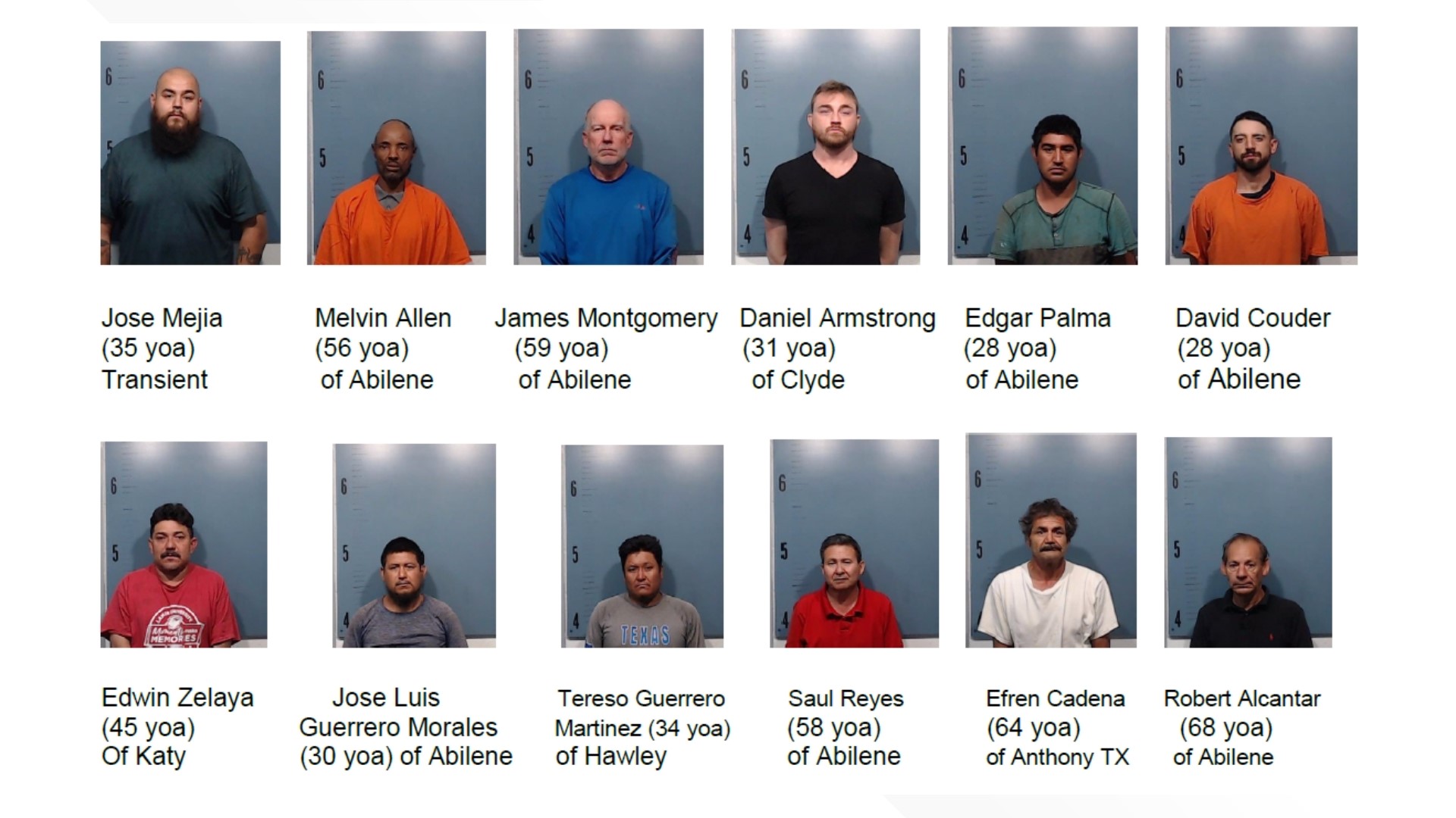 Abilene PD Undercover prostitution sting operation leads to 12 arrests