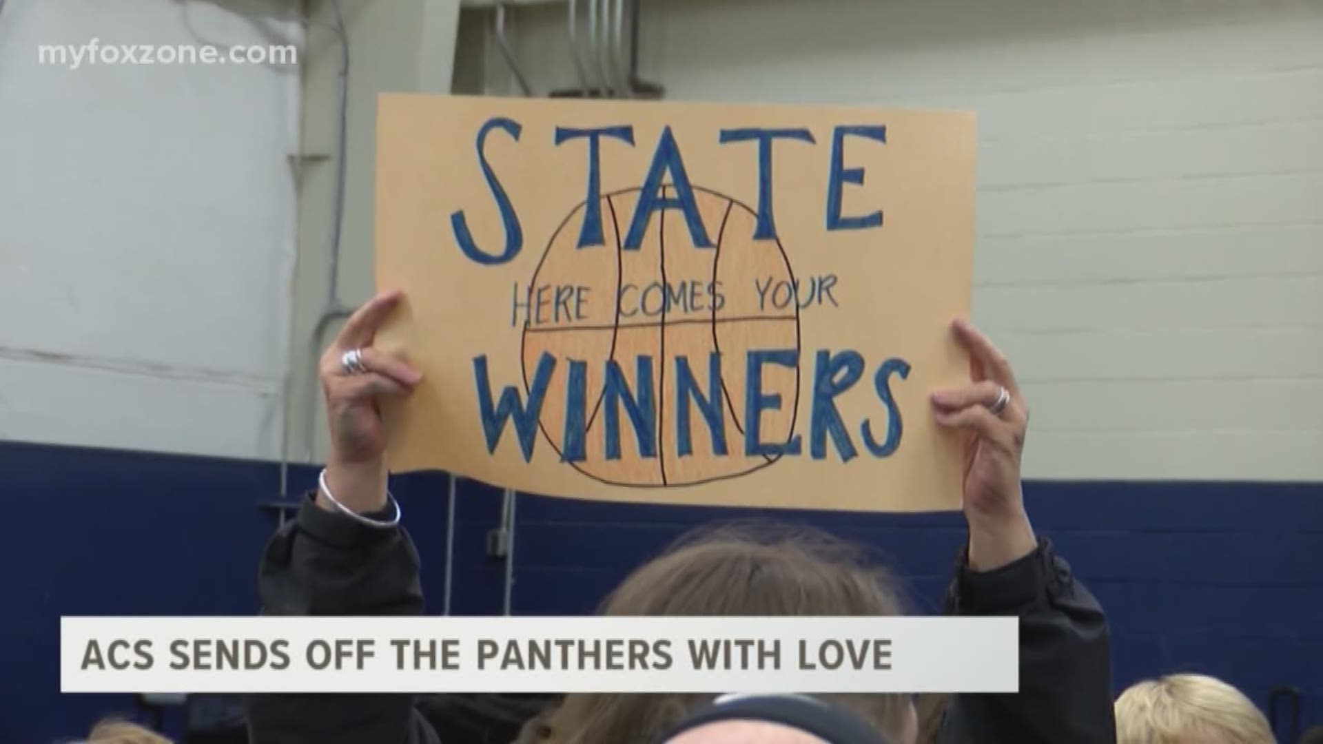 The ACS Panthers boys basketball team will tip off in the State Semifinal basketball game tomorrow. The whole school came out to let the team know they've got their fellow Panthers backs.