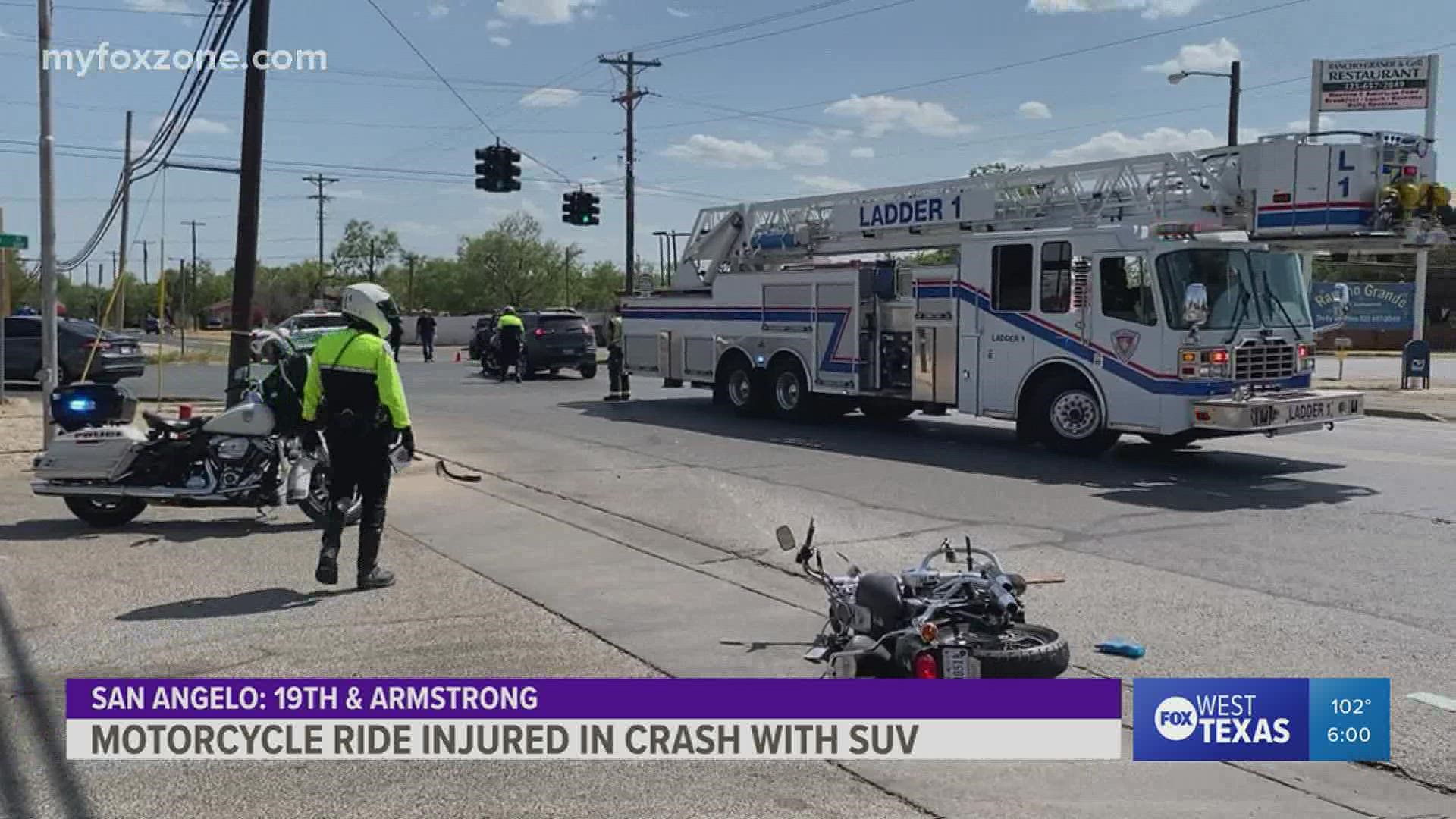The motorcycle rider, a 71-year-old man, was unconscious, but breathing when officers reached the scene.