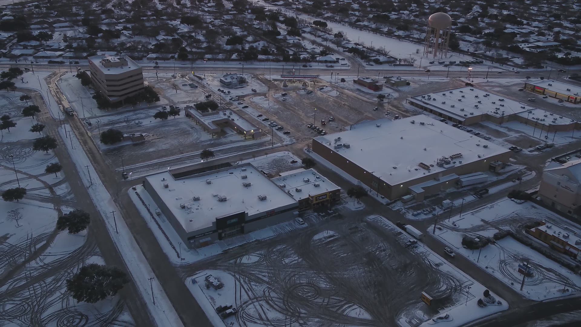 It's Day 2 of winter weather in West Texas. Drone footage shows snow coverage in Abilene.
