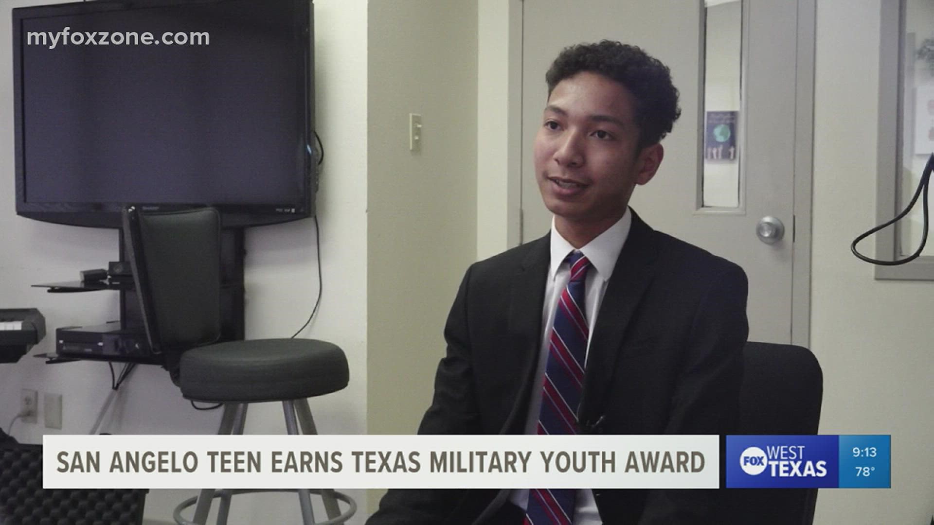 Myshae Saem Allen was awarded for his leadership and service to the Goodfellow Air Force Base Youth Program.