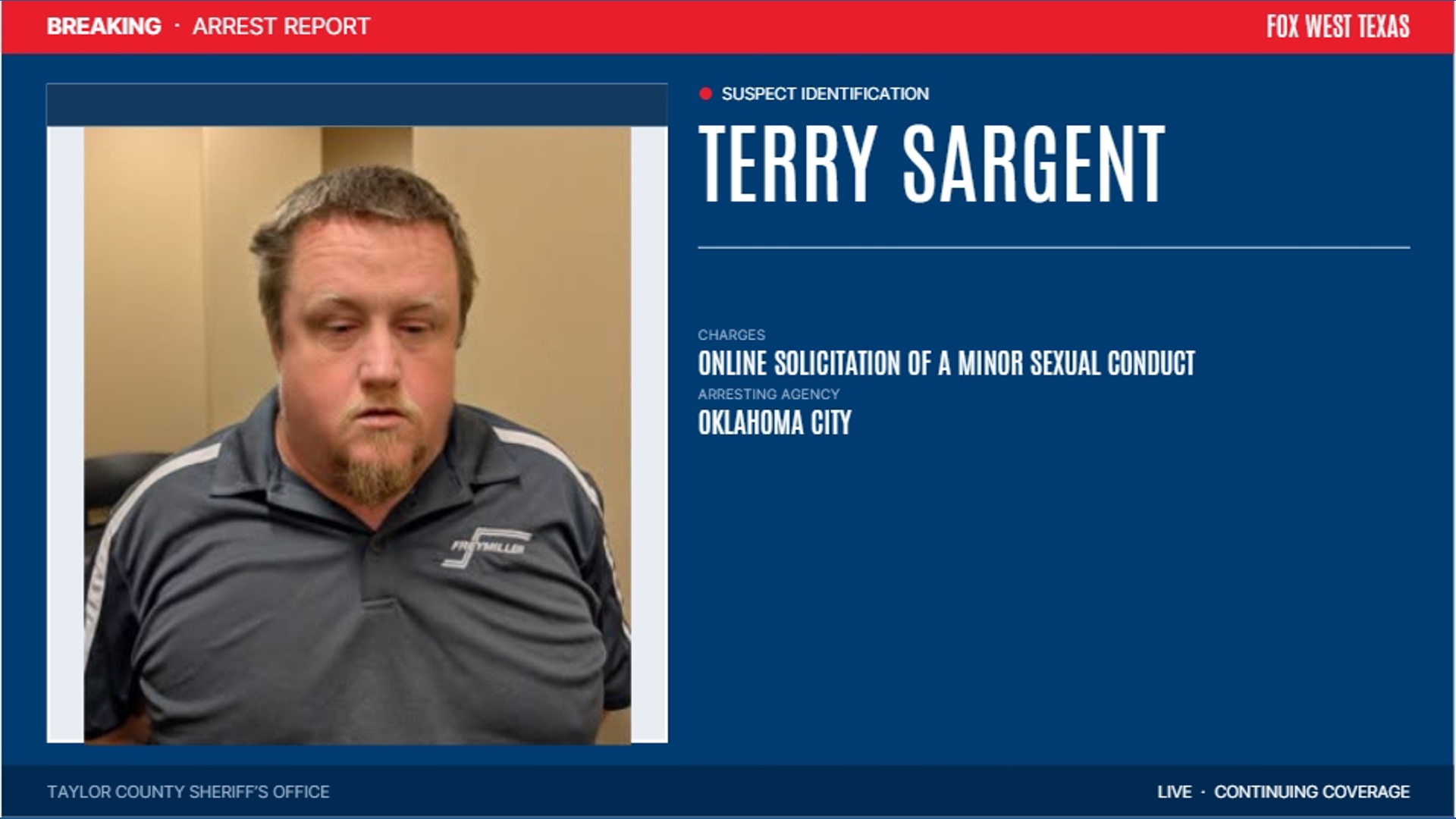 Taylor County suspect arrested in Oklahoma City on online solicitation ...