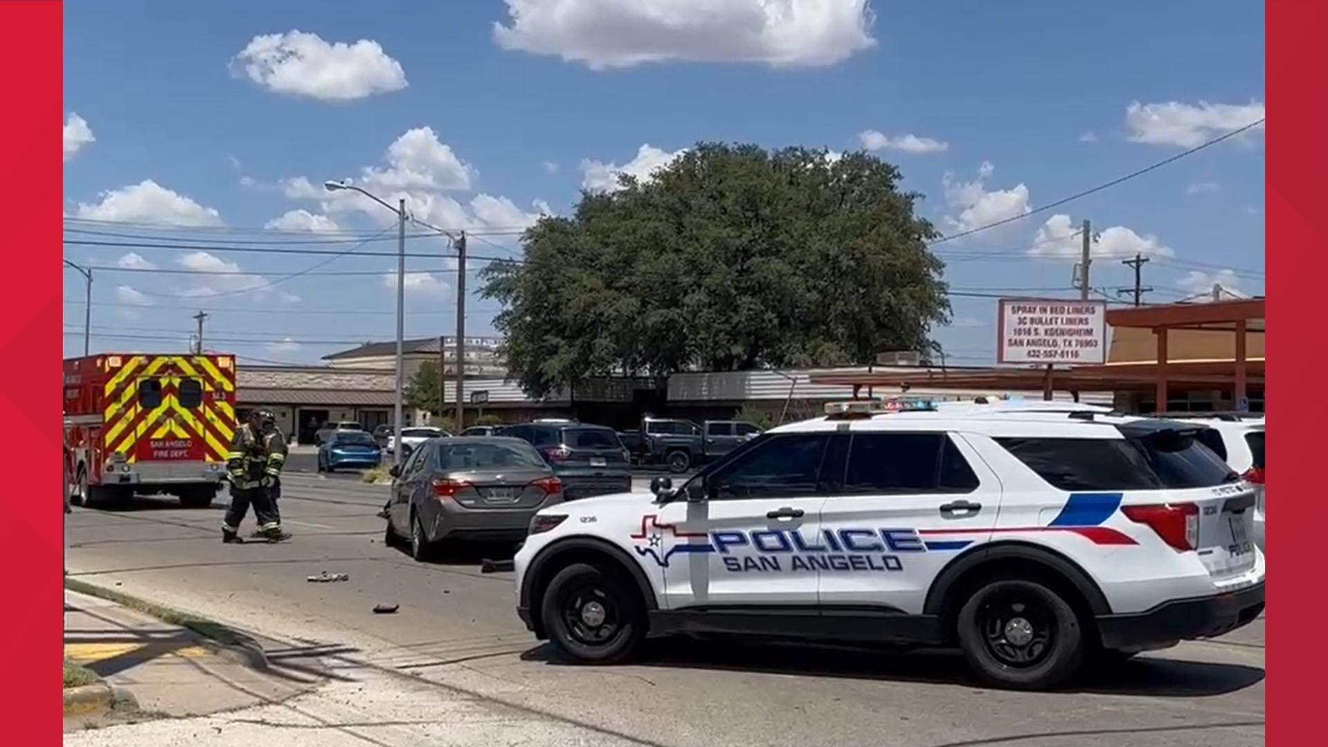 The San Angelo Police Department responded to a two-vehicle crash at South Koenigheim Street Thursday afternoon.