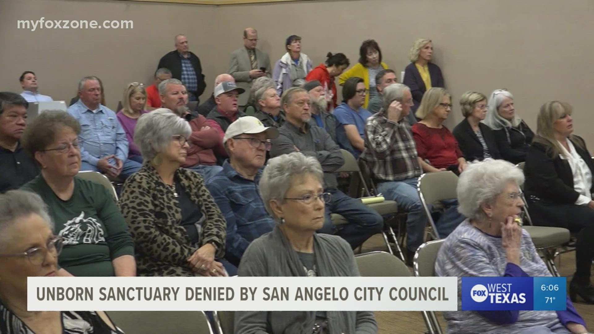 After hearing from countless San Angelo residents, the decision was made reject an ordinance to make the city a sanctuary for unborn children.
