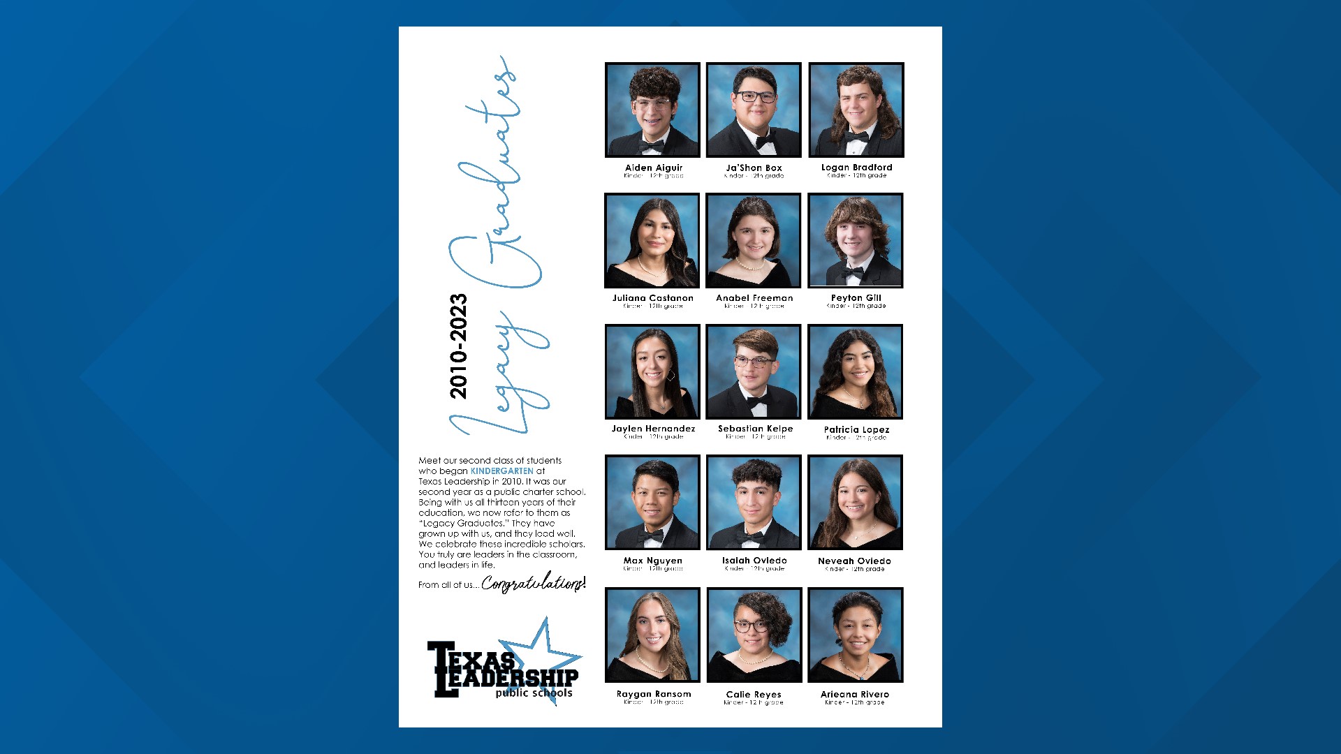 'Legacy graduates,' valedictorian and salutatorian to be honored at