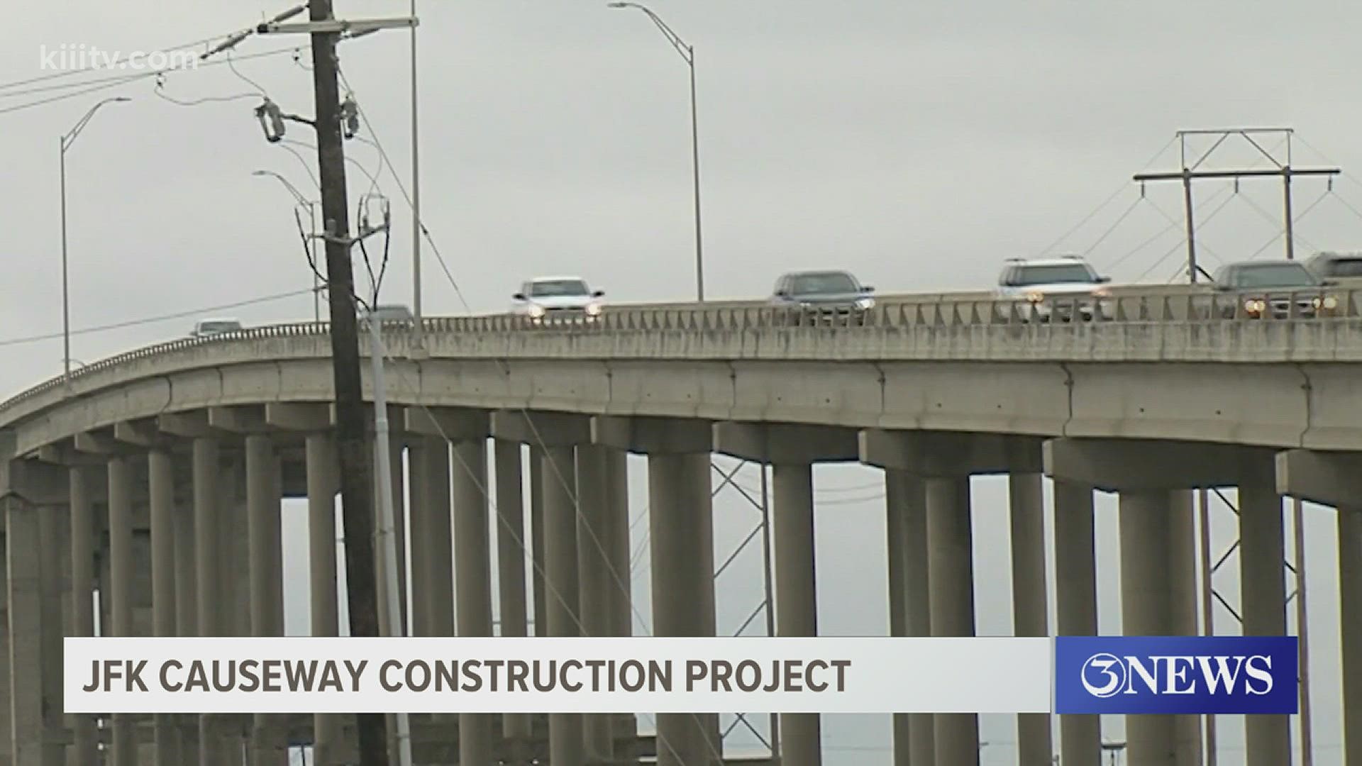Beginning Monday, the Texas Department of Transportation will start a $9 million maintenance project on the JFK Causeway Bridge.