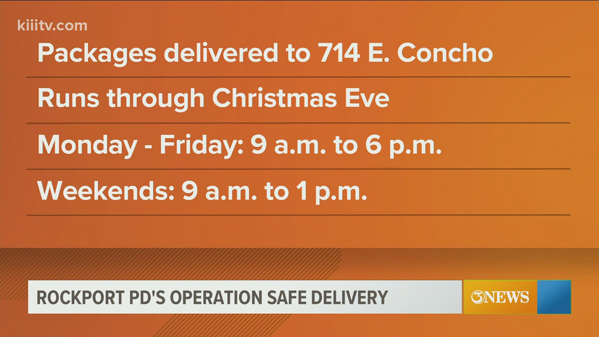Rockport PD will accept packages from major delivery carriers, excluding USPS, through Christmas Eve.