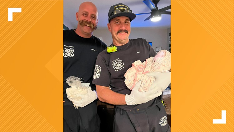 Help is on the way: Glendale firefighters help an adorable baby girl into the world while out on the job