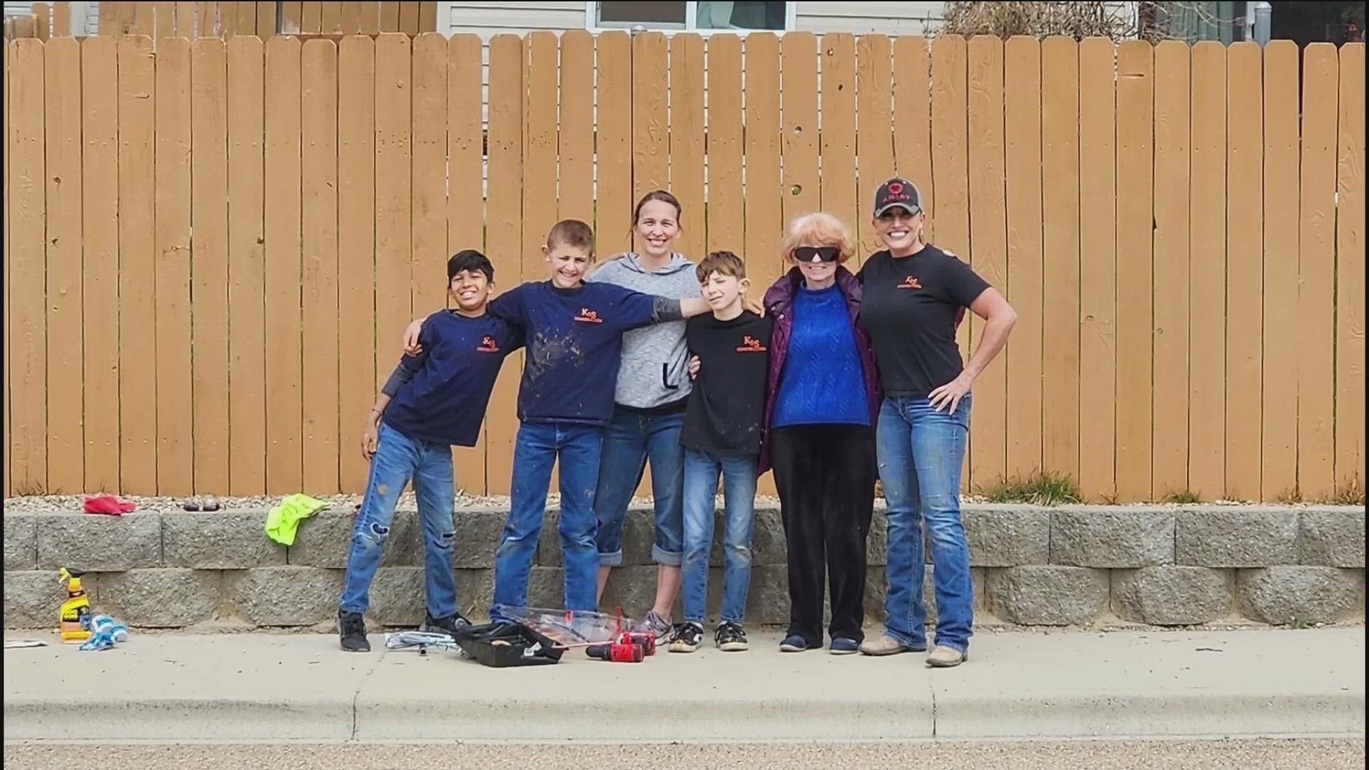 Sally found the graffiti all along her back fence and she worked for hours trying to remove it. Katee Fuller just happened to be driving by. The rest is history.