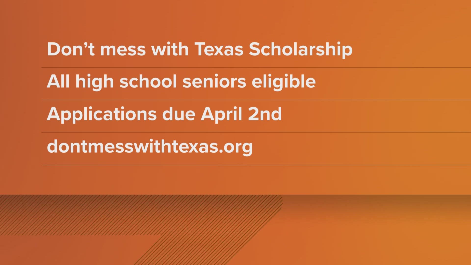 Two students will be selected for the TxDOT scholarship opportunity.