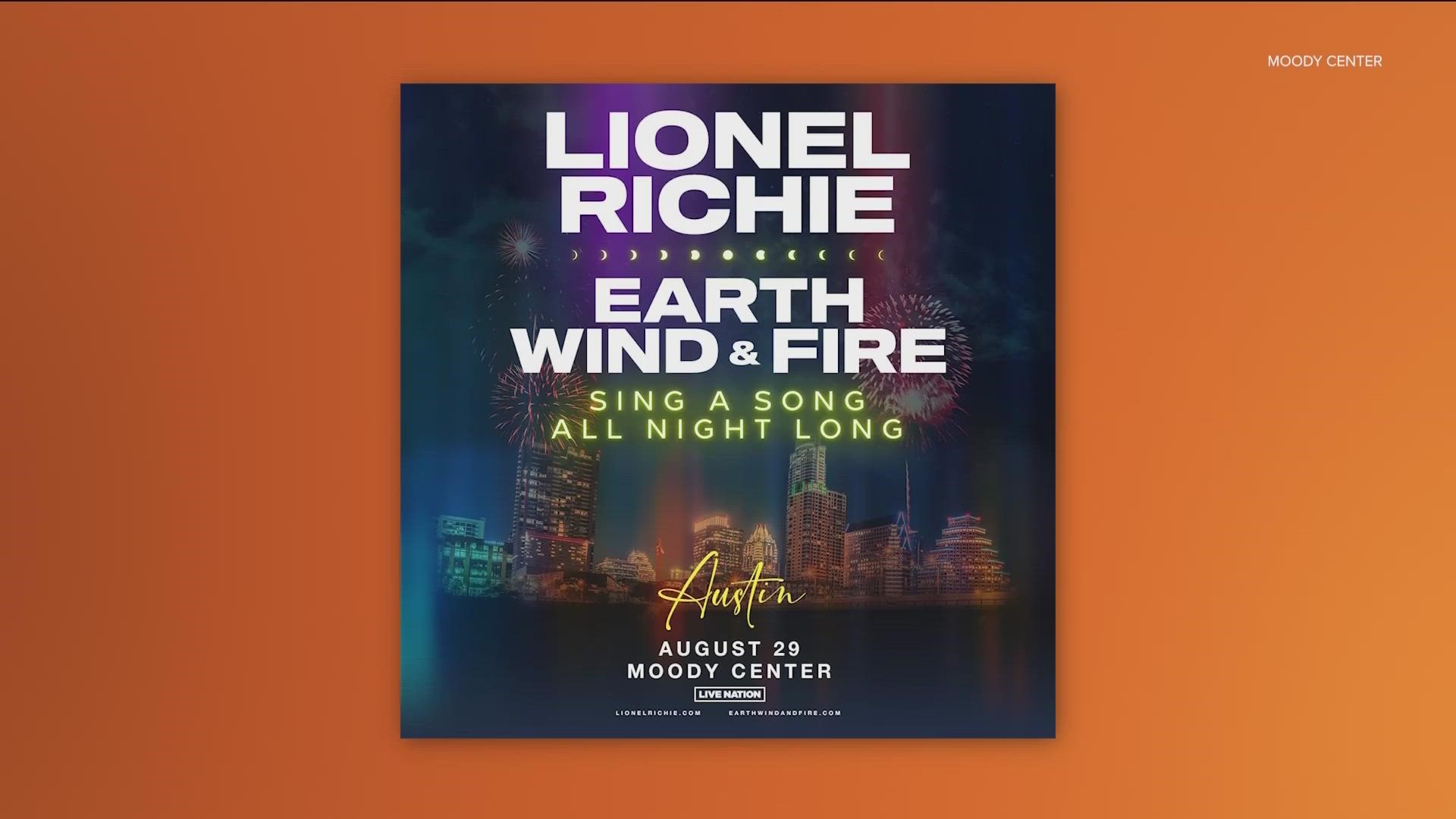 Kid Rock is coming to Moody Center in June, with special guest Chris Janson. Meanwhile, Lionel Richie will join Earth, Wind & Fire at the venue in August.