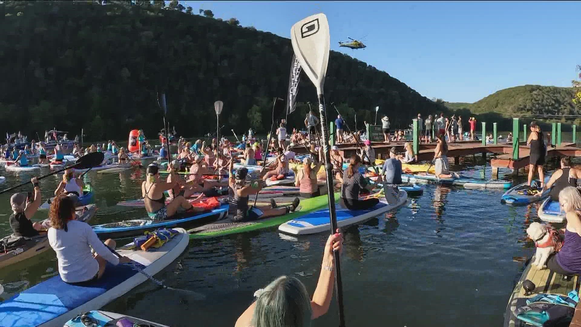 The Get Out Girl Surf & Paddle Jam honored Travis County female first responders on Sunday. Operation Get Out hosted more than 200 women on the water.