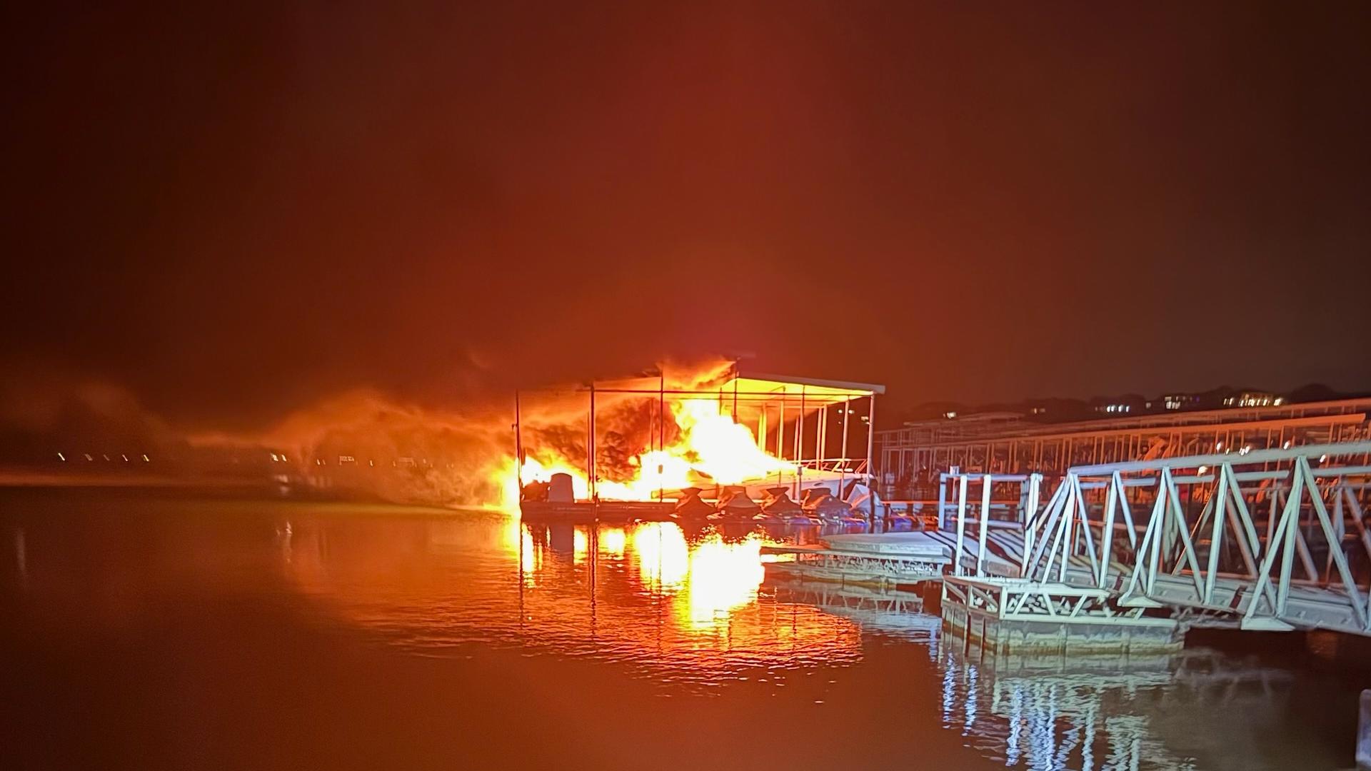A fuel leak inside a motor yacht triggered an explosion that sent three people to the hospital.