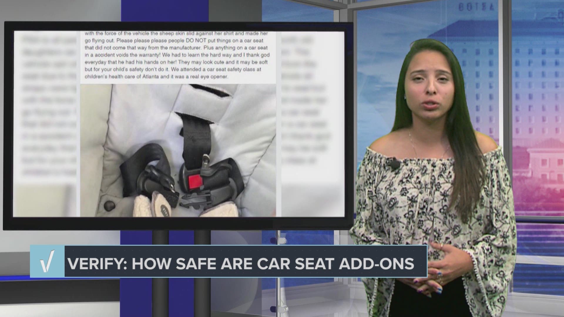 A post is circulating social media from a mother claiming her 2-month-old daughter was ejected from a secure car seat due to sheep skin seat belt covers. 