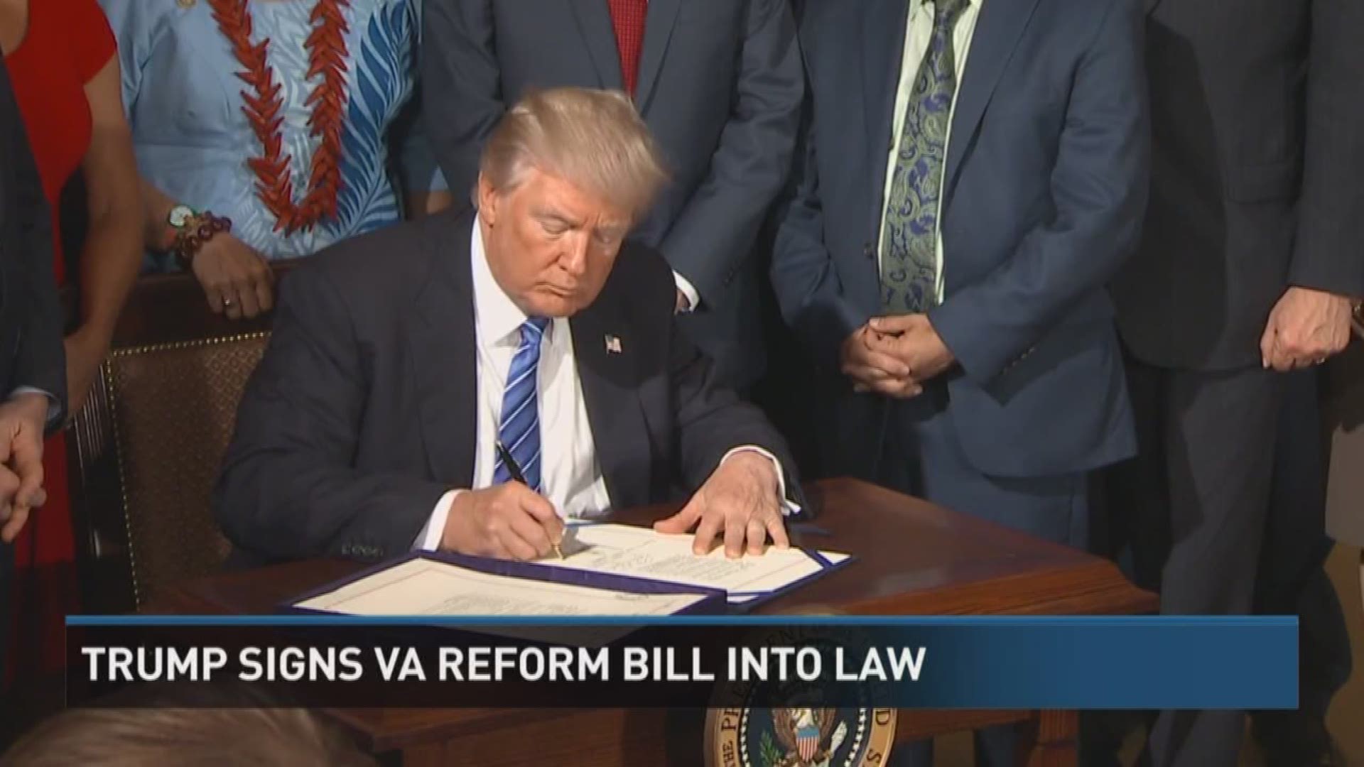 President Trump signed a reform bill into law to help improve the Department of Veteran Affairs.