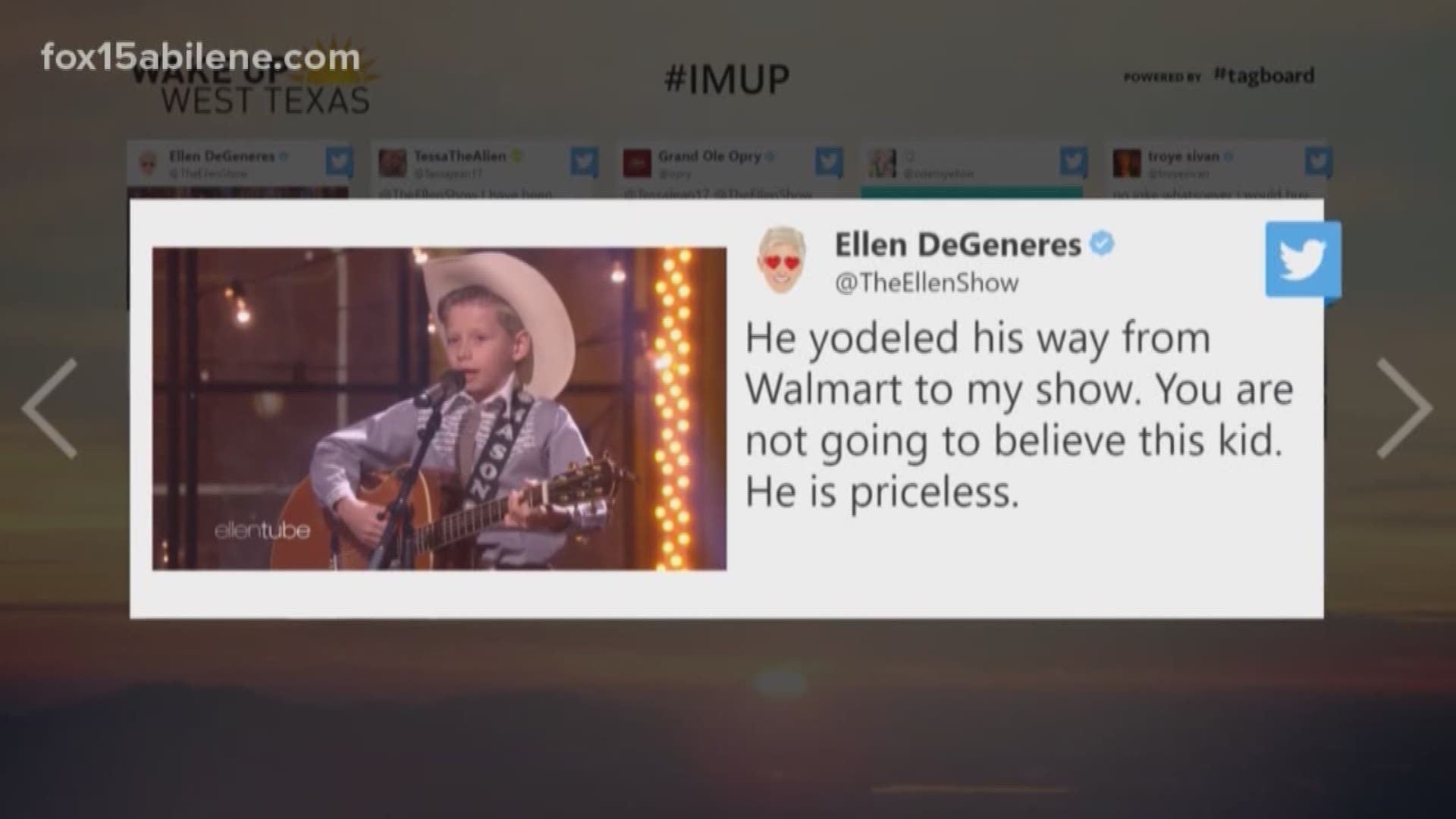 Mason Ramsey will perform this Saturday at the Grand Ole Opry courtesy of Ellen DeGeneres