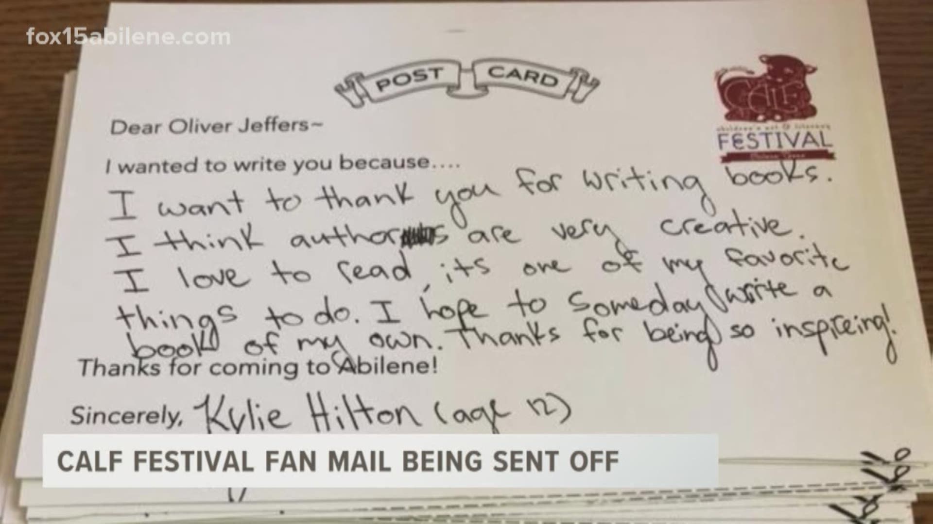 Children write fan mail.