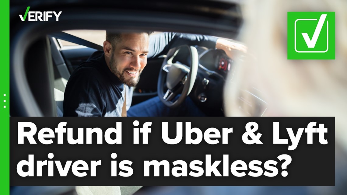 Fact-checking if Uber and Lyft customers can be refunded for canceling a ride if a driver doesn’t wear a mask