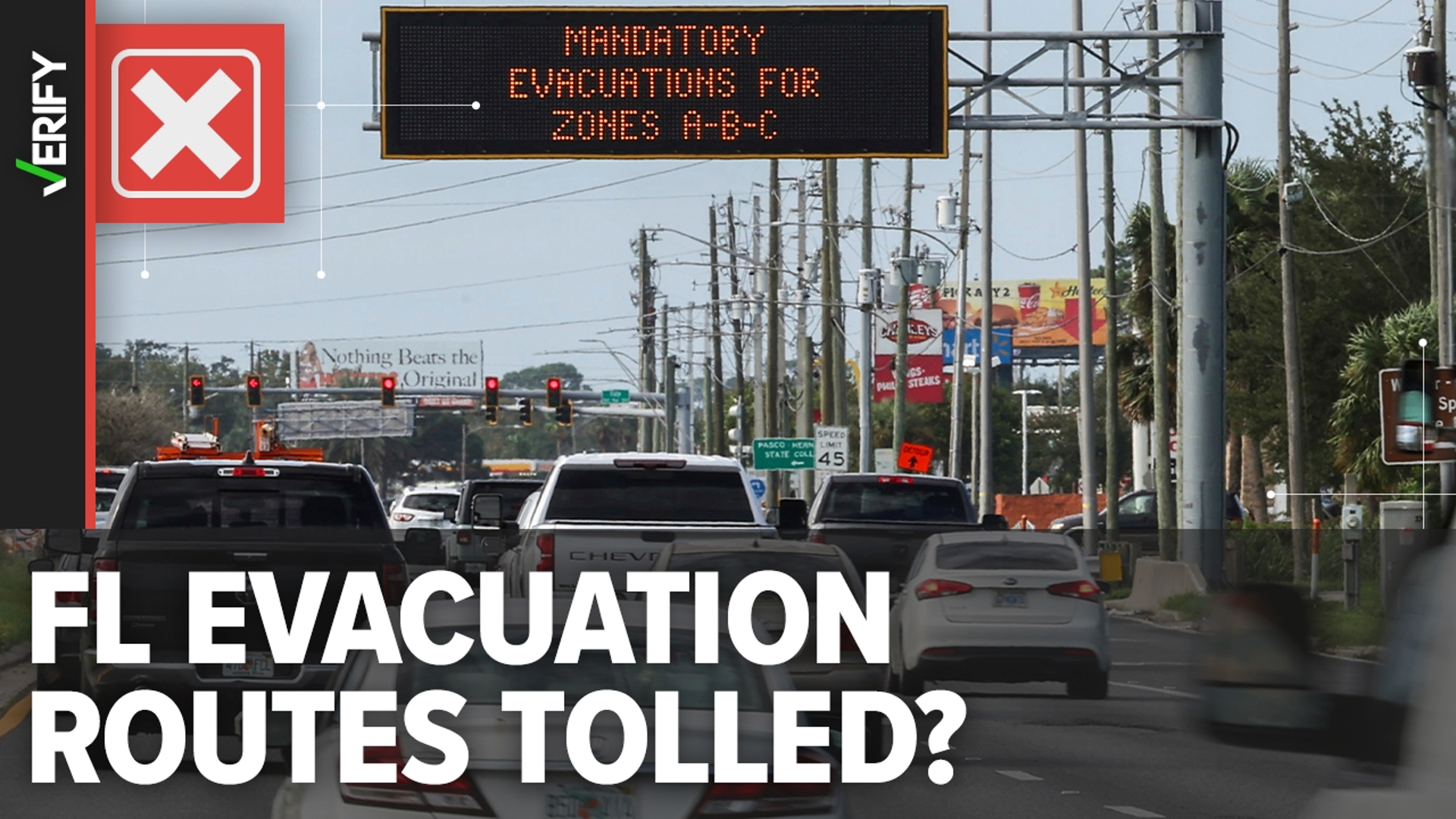 A viral post falsely claims Florida is making people pay tolls on Hurricane Milton evacuation routes. Florida is suspending them across the state as people evacuate.