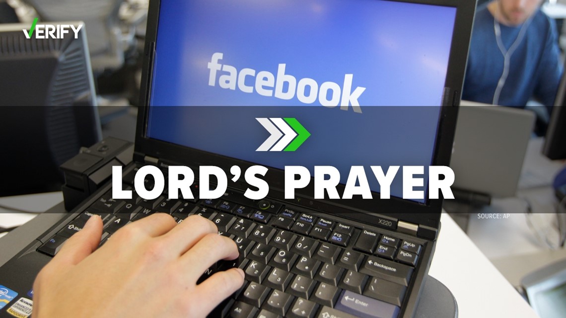 Fact-checking if Facebook is banning posts containing the Lord’s Prayer.