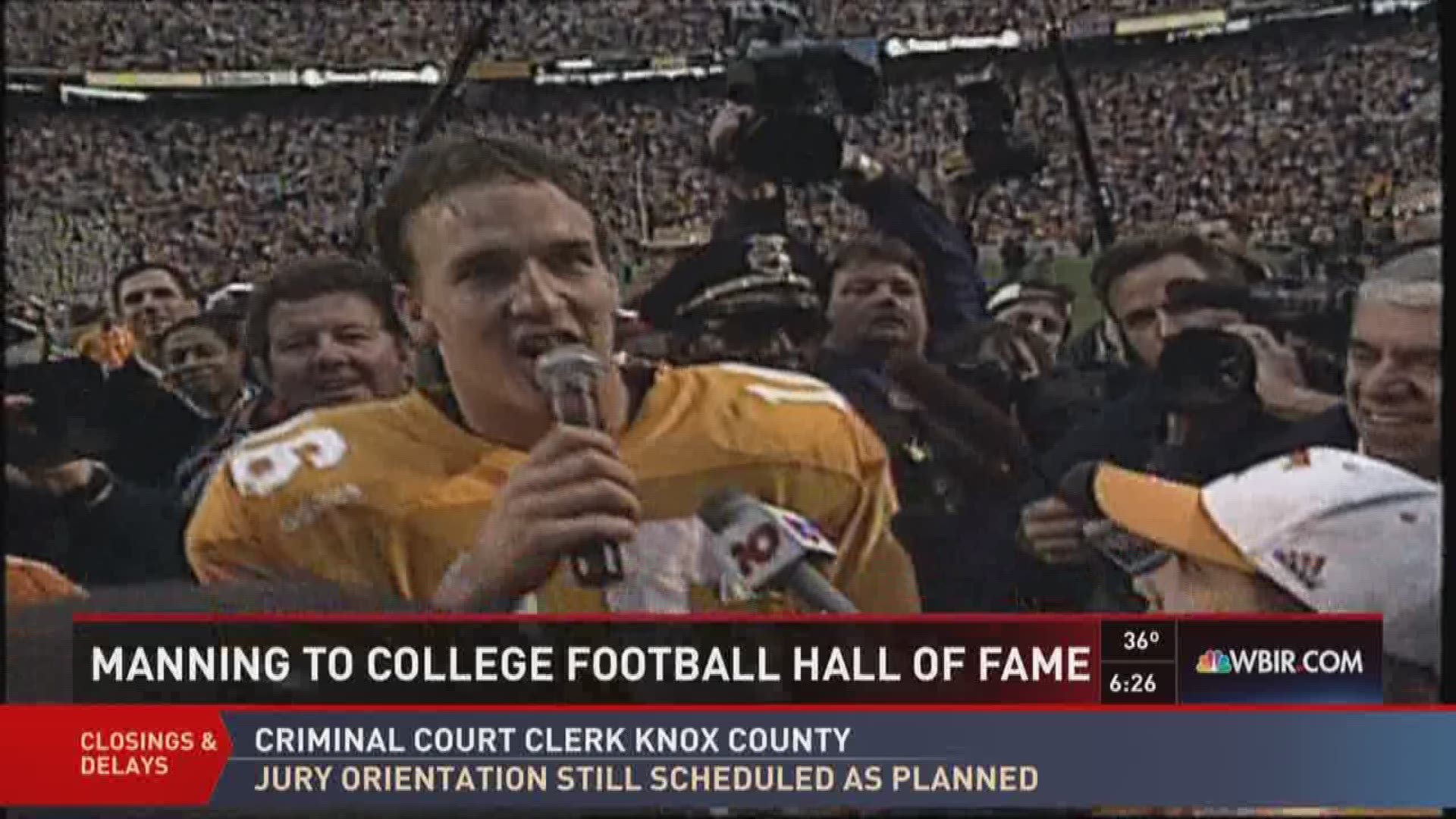 Jan. 9, 2017: Former Tennessee Vols quarterback Peyton Manning has been selected to the College Football Hall of Fame.