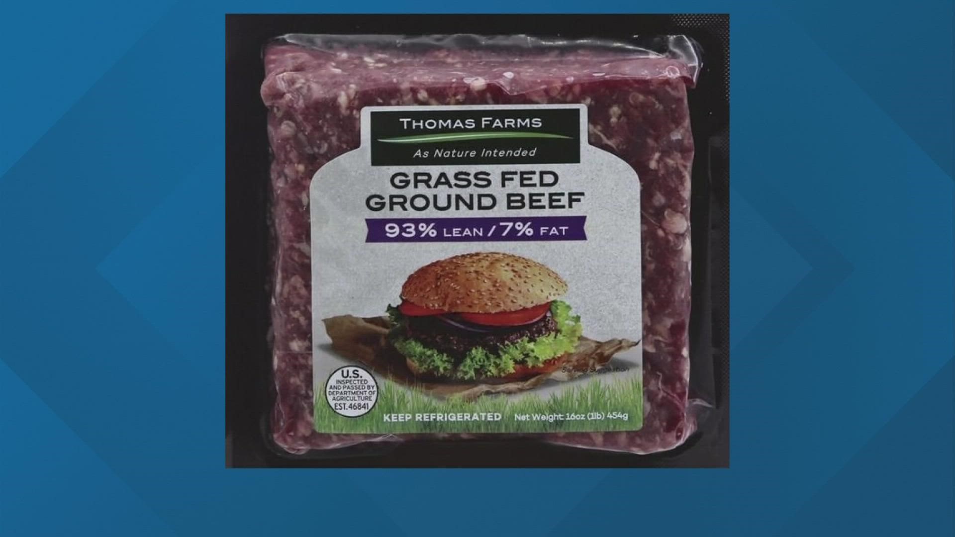 The recall includes ground beef products sold across the U.S. under a number of different brand names.