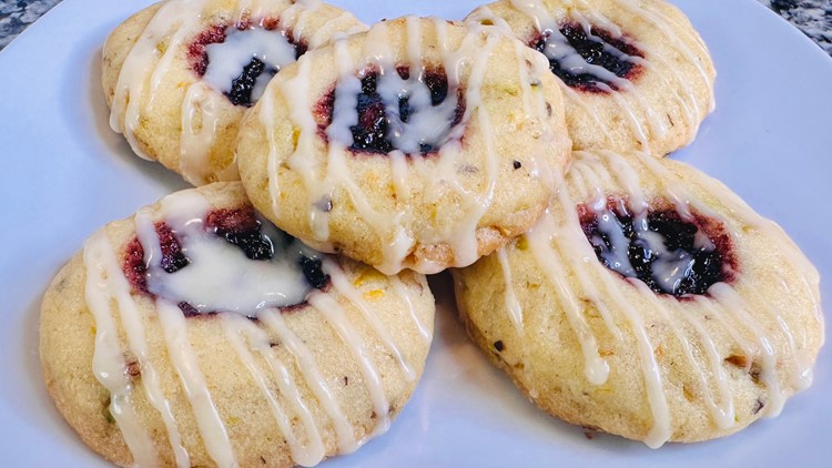 Brittany’s Bites: Lemon pistachio blackberry thumbprint cookies