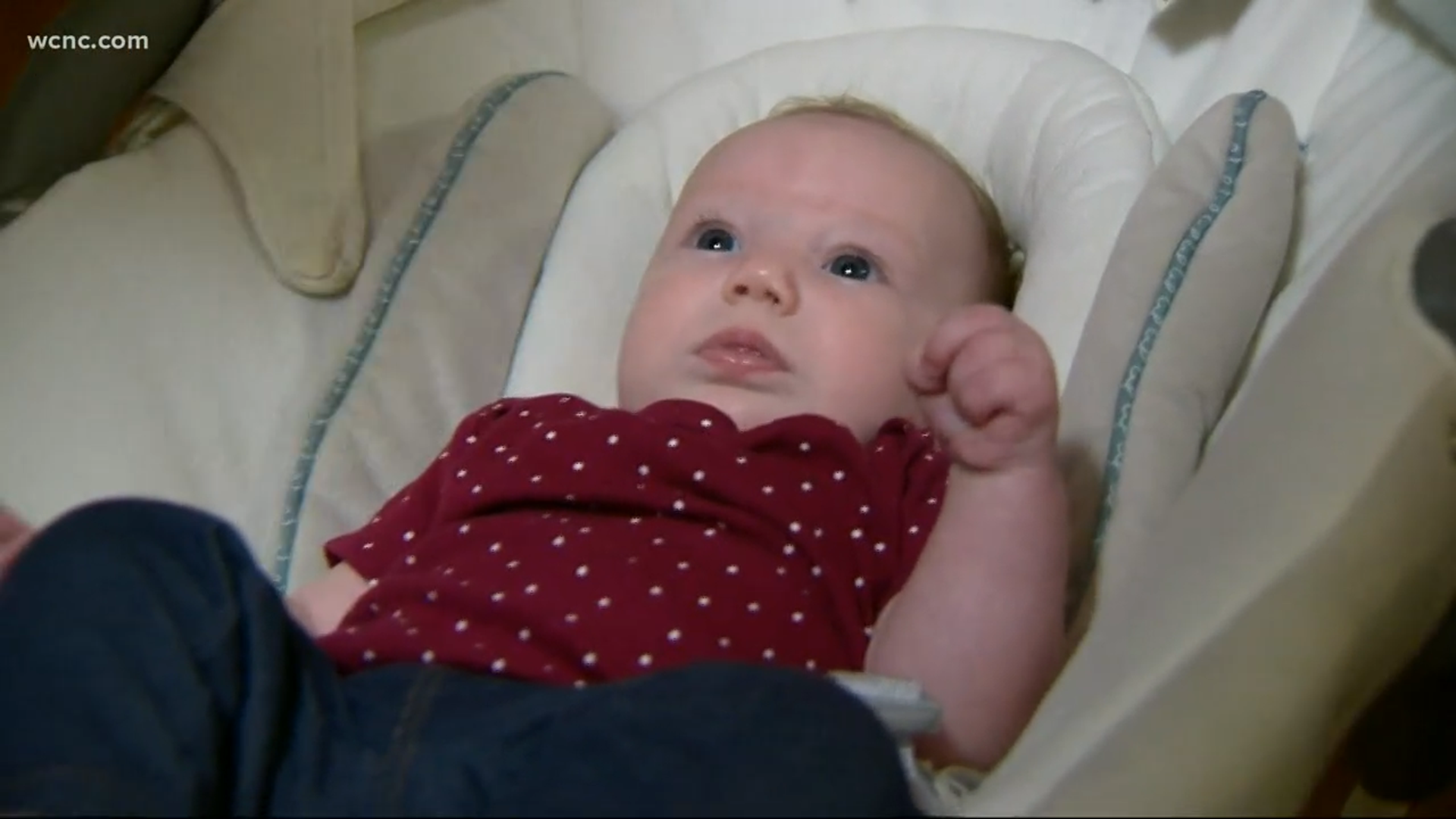 A 4-month-old Gaston County girl suffered an injury in recent weeks. Her parents believe their babysitter is to blame. They filmed her with a hidden camera.