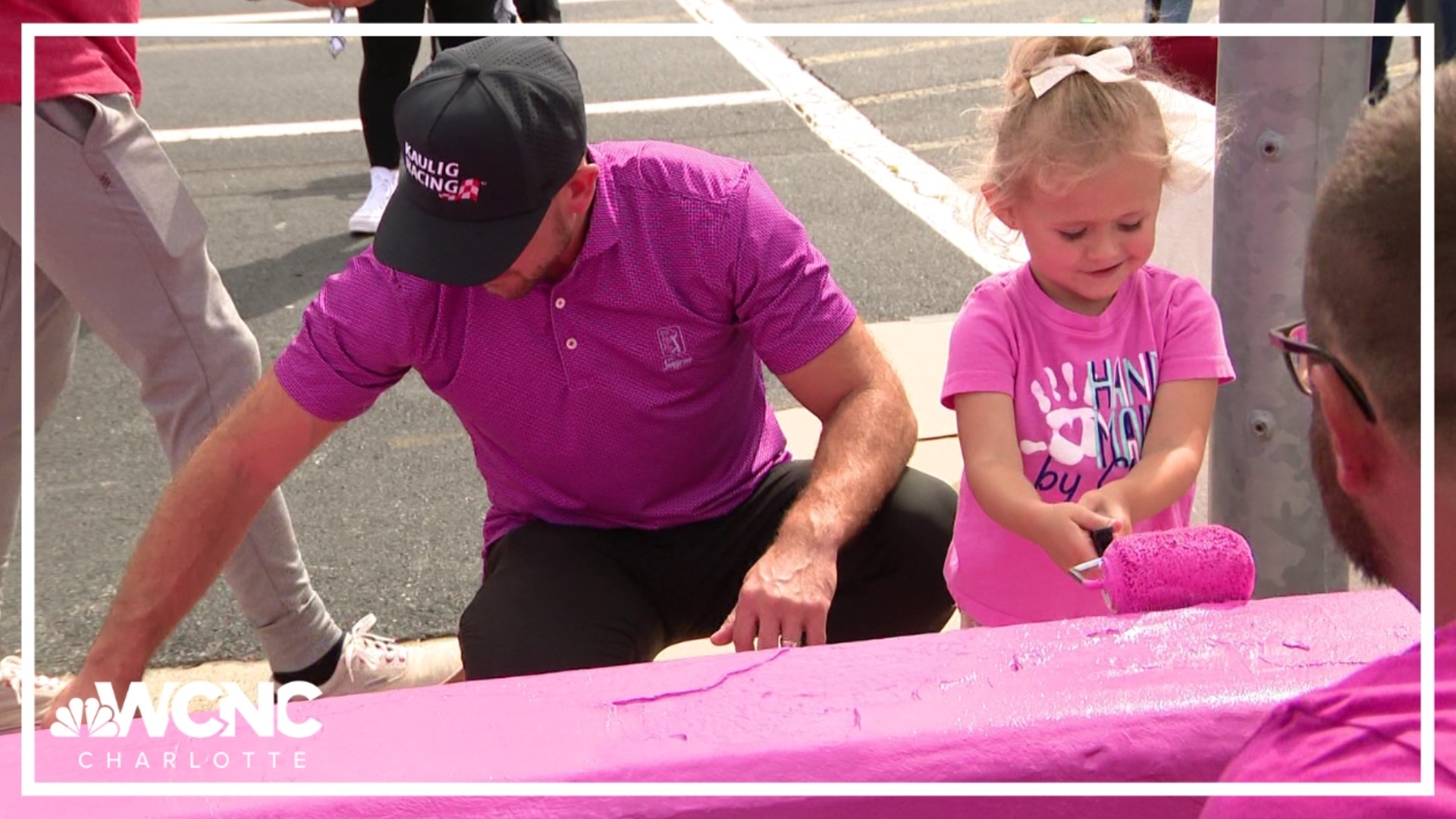 The Charlotte Roval race falls on the first weekend of October, which is also National Breast Cancer Awareness Month.