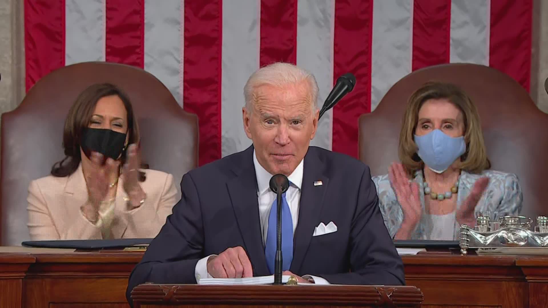 In his address to Congress, Biden urged Americans to get the COVID-19 vaccine.