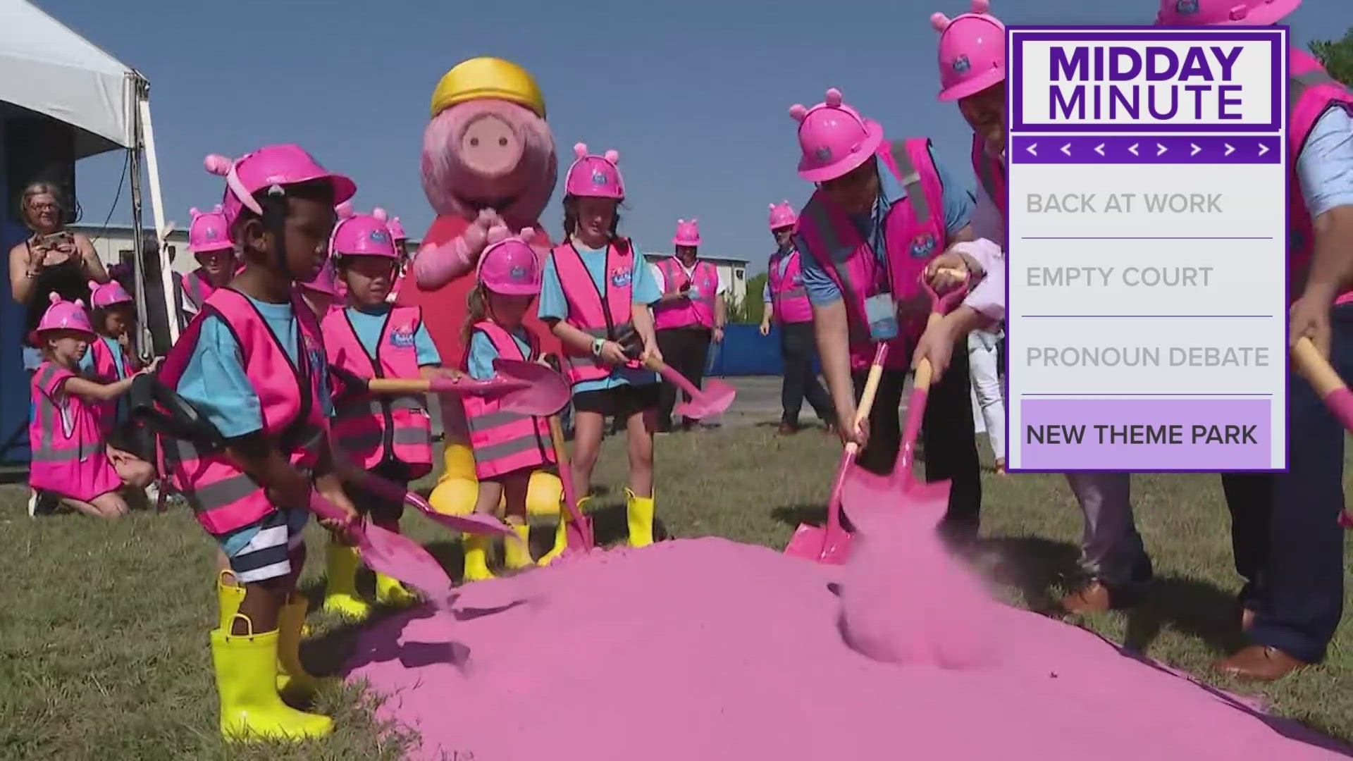A ground breaking ceremony was held on June 28 for a Peppa Pig Theme Park in North Richland Hills, off Boulevard 26 next door to the NRH2O Family Water Park.